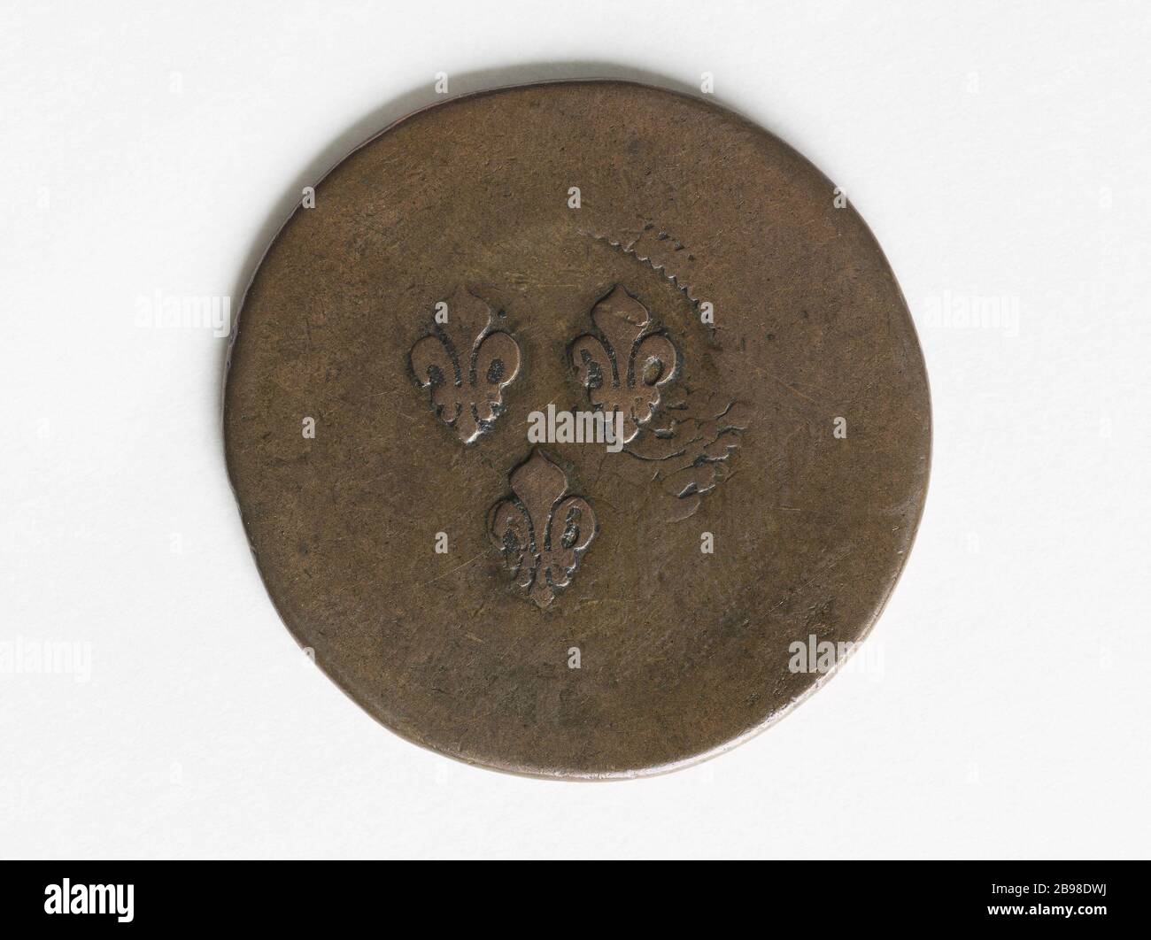 Moneta coloniale Anonyme. Monnaie coloniale. Cuivre, 1774-1793. Musée Carnavalet, Histoire de Paris. Foto Stock