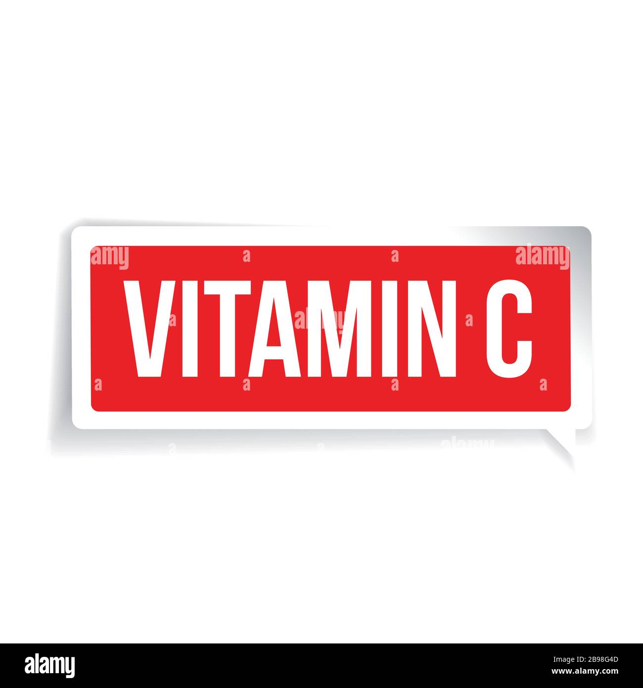 Pulsante etichetta del segno della vitamina C. Illustrazione Vettoriale