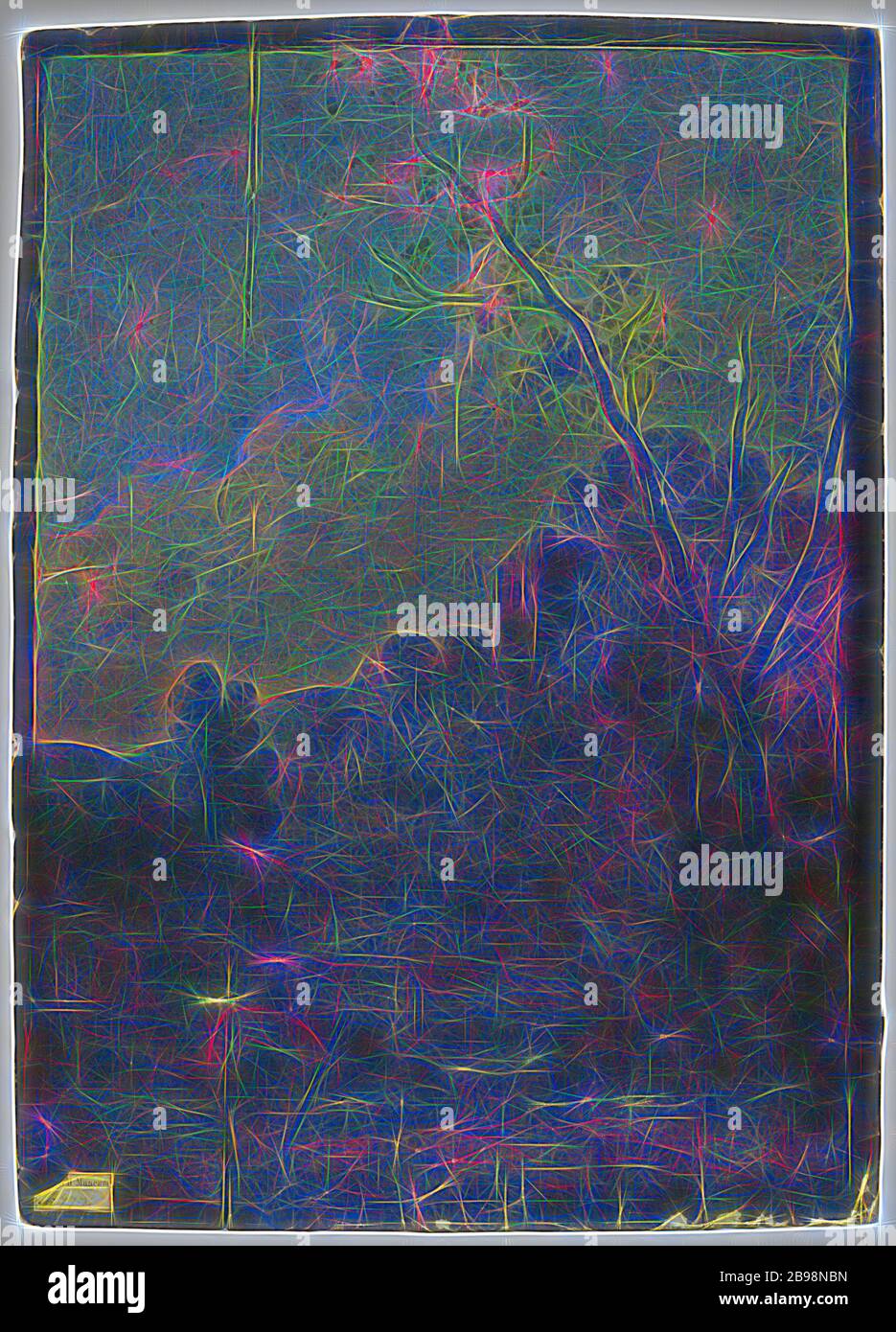 Paesaggio, olio su tela, olio su legno, altezza, 54 cm (21.2 pollici), larghezza, 38.5 cm (15.1 pollici), Reimagined by Gibon, disegno di caldo allegro incandescente di luminosità e raggi di luce radianza. Arte classica reinventata con un tocco moderno. La fotografia ispirata al futurismo, abbracciando l'energia dinamica della tecnologia moderna, del movimento, della velocità e rivoluzionando la cultura. Foto Stock