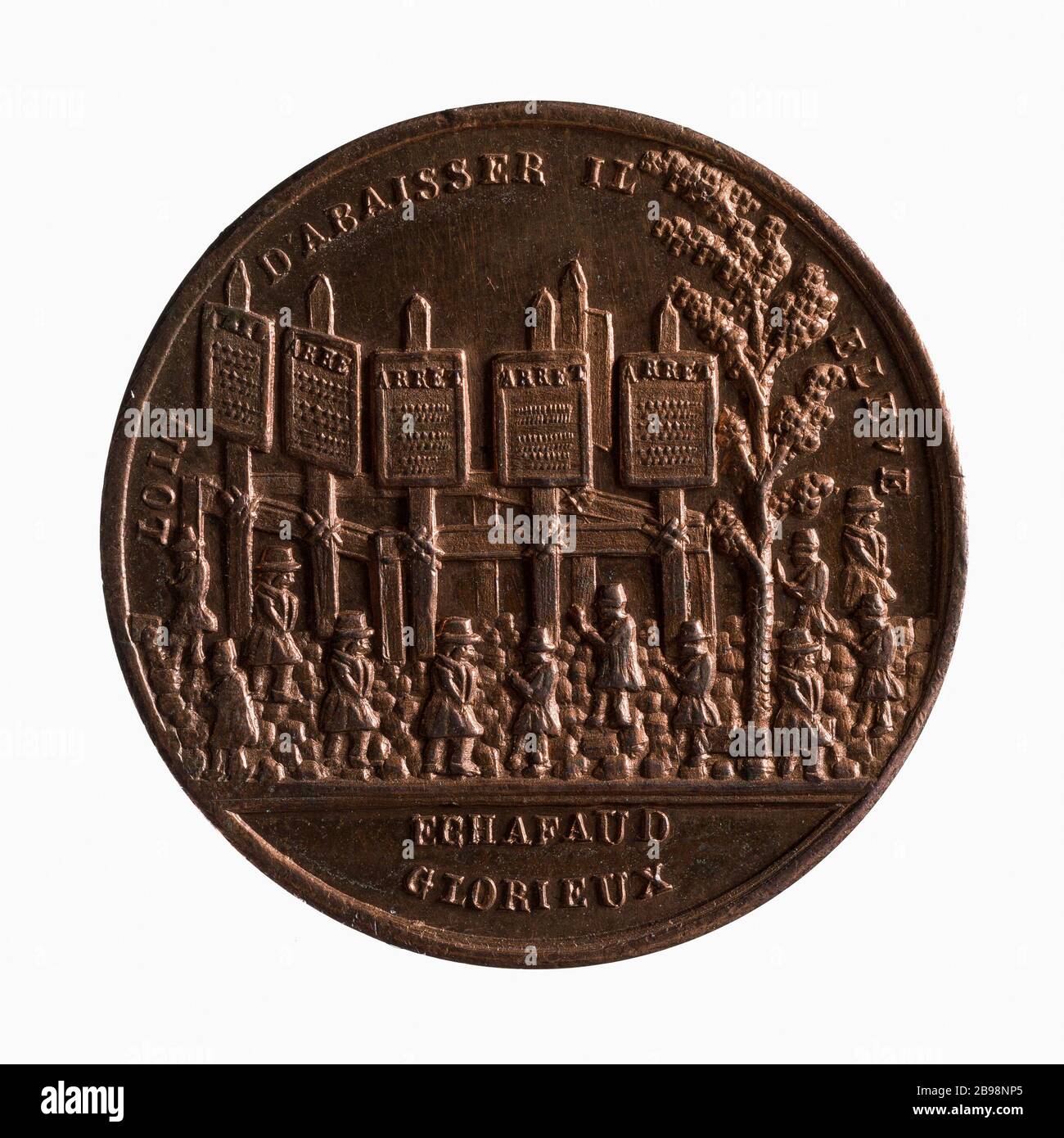 Condanna in contumace di sei partecipanti alla manifestazione del maggio 1848 25 aprile 1849 (titolo fittizio) Médaille sur la condamnation par contumace de Six Participants à la manifestation de mai 1848, 25 avril 1849. Cuivre. Après 1849. Parigi, musée Carnavalet. Foto Stock