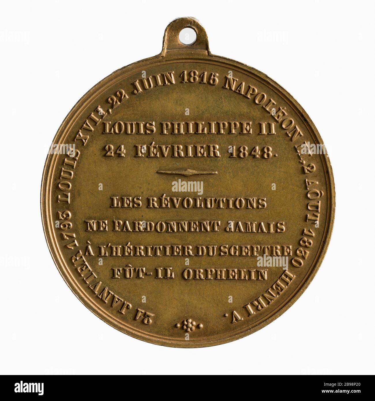 Esilio di Orleans dopo la rivoluzione del 1848 (titolo fittizio) Combrouse. Exil des Orléans après la Révolution de 1848. Laiton. 1848. Parigi, musée Carnavalet. Foto Stock