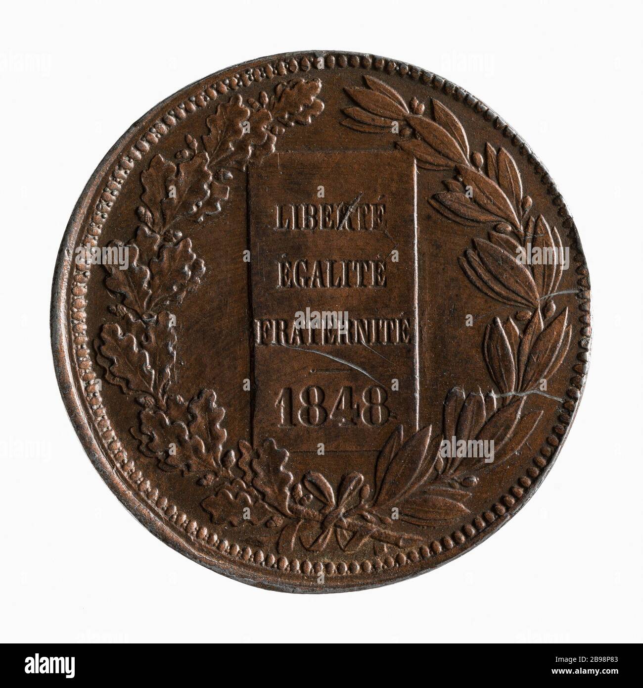 Governo provvisorio del 24 febbraio e 9 maggio 1848 (titolo fittizio) Médaille sur le gouvernement provisoire, du 24 février au 9 mai 1848. Cuivre. 1848. Parigi, musée Carnavalet. Foto Stock