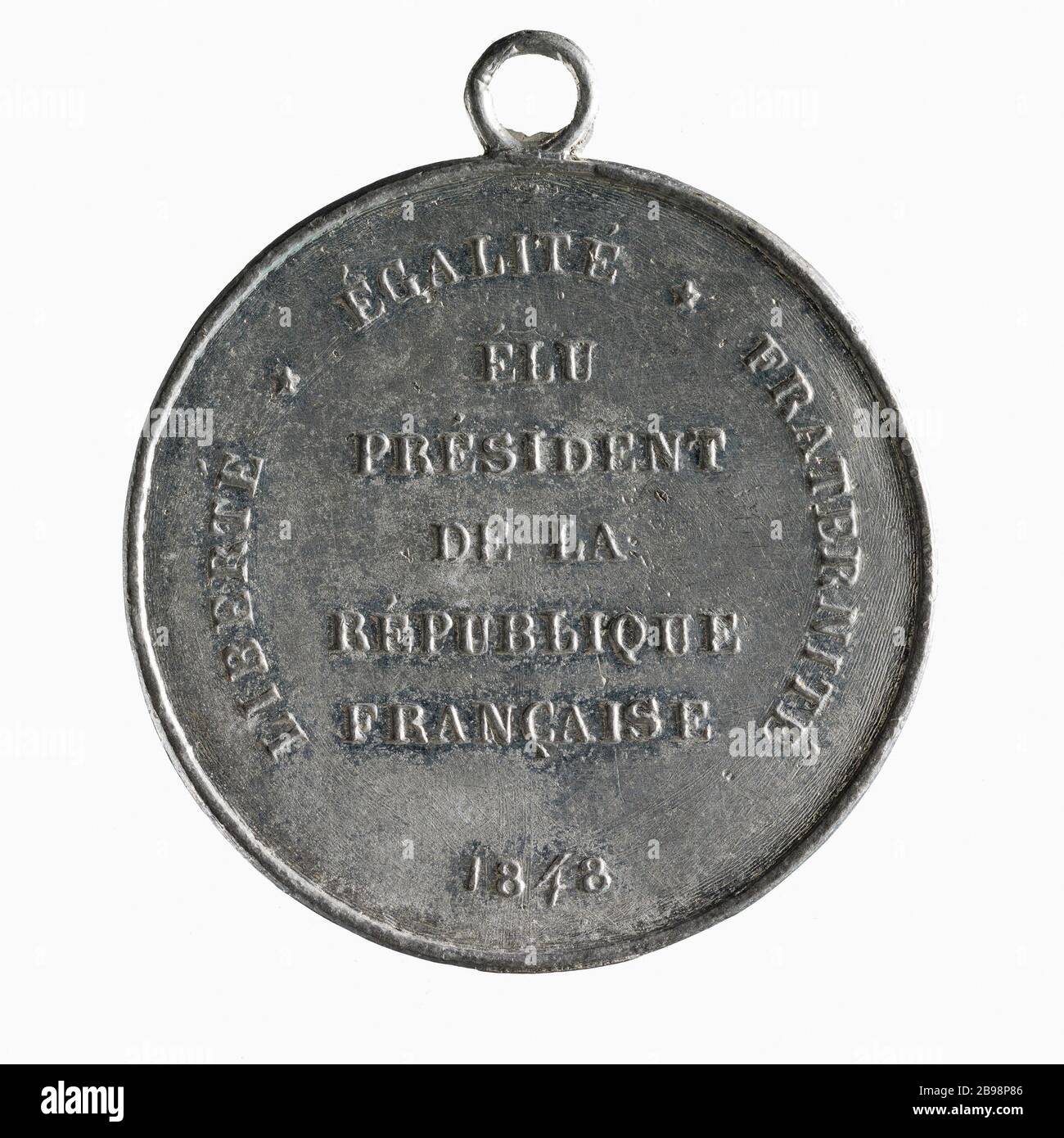 Elezione di Louis-Napoleon Bonaparte (1808-1873) Presidente della Repubblica, 1848 (titolo fittizio) Médaille sur l'élection de Louis-Napoléon Bonaparte (1808-1873) président de la République, 1848. Estain. 1848. Parigi, musée Carnavalet. Foto Stock