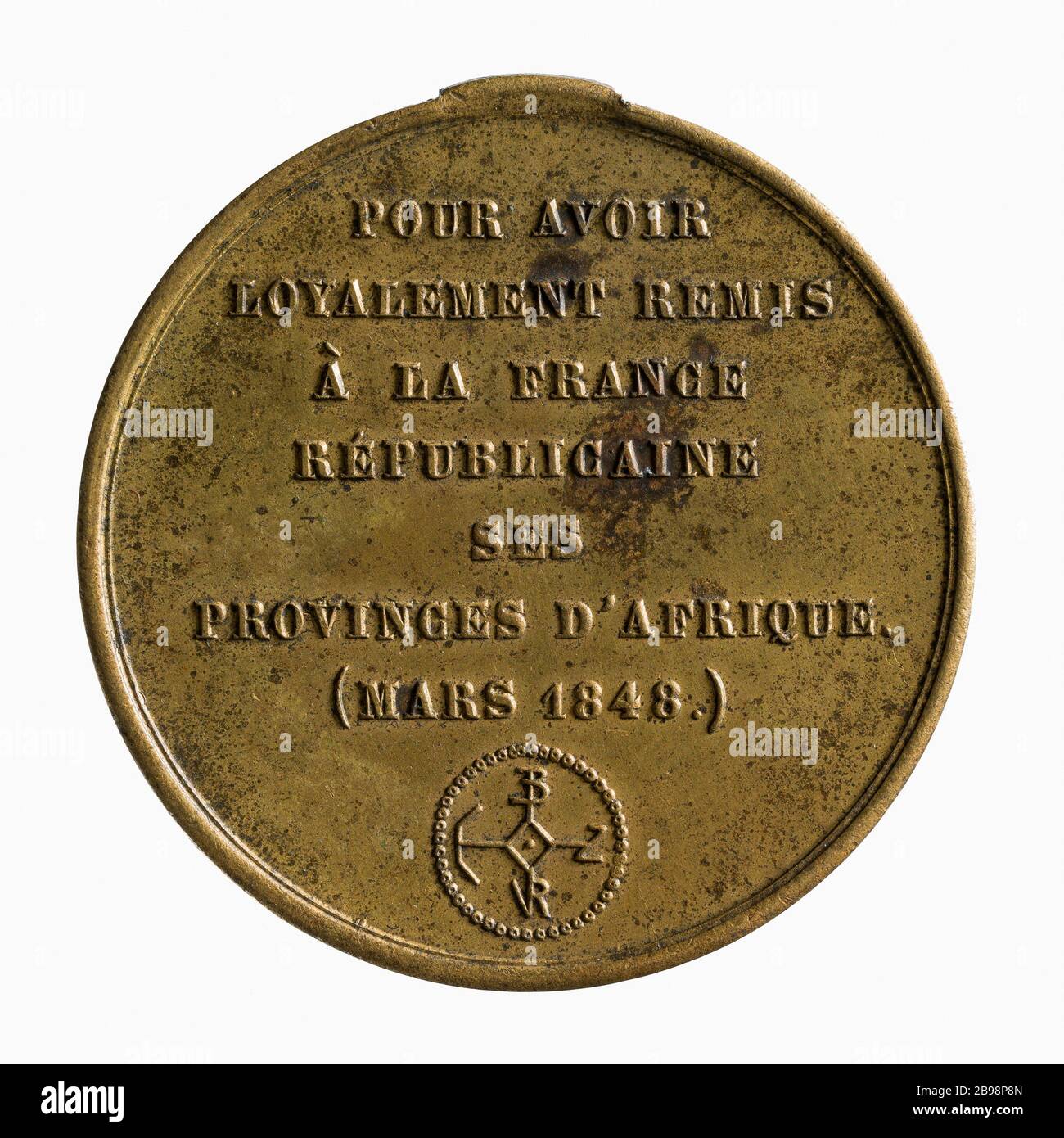 Comitato Esecutivo; le province africane sono sotto il controllo della seconda Repubblica nel marzo 1848 (titolo fittizio) Combrouse. Commissione exécutive ; les Province africaines passent sous le contrôle de la IIe République, Mars 1848. Laiton. 1848. Parigi, musée Carnavalet. Foto Stock