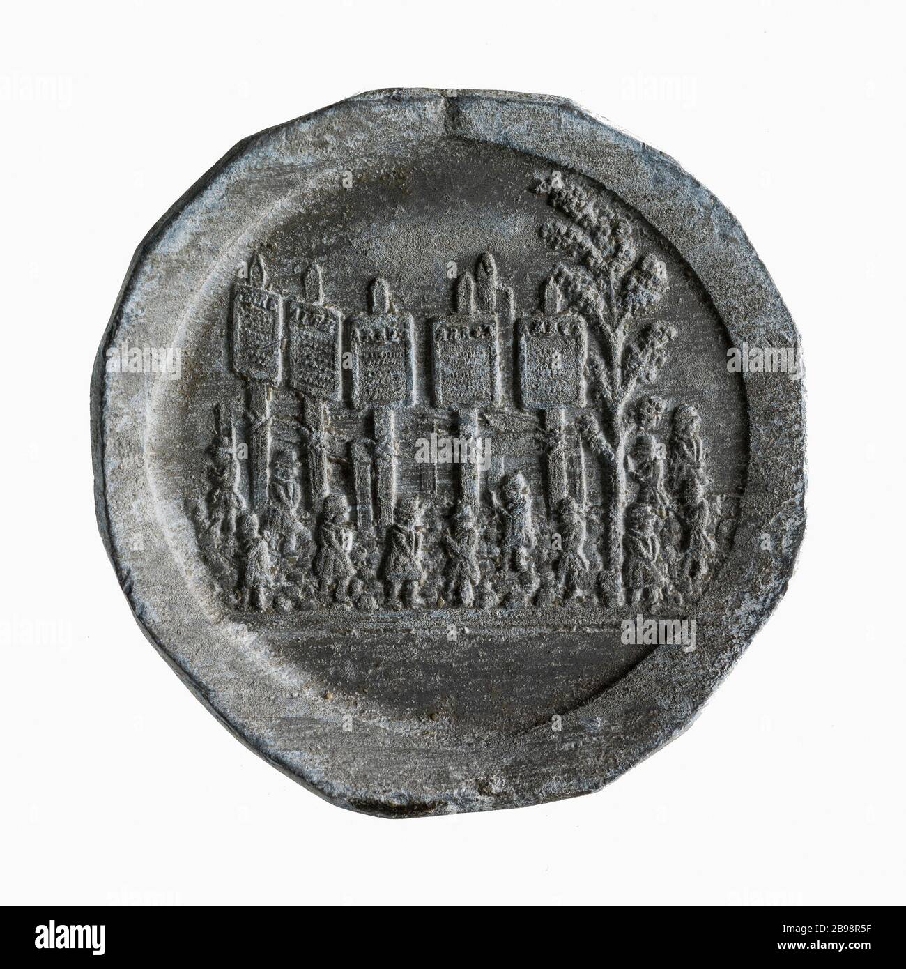 Condanna in contumace di sei partecipanti alla manifestazione del maggio 1848 25 aprile 1849 (titolo fittizio) Médaille sur la condamnation par contumace de Six Participants à la manifestation de mai 1848, 25 avril 1849. Cuivre blanc. Après 1849. Parigi, musée Carnavalet. Foto Stock