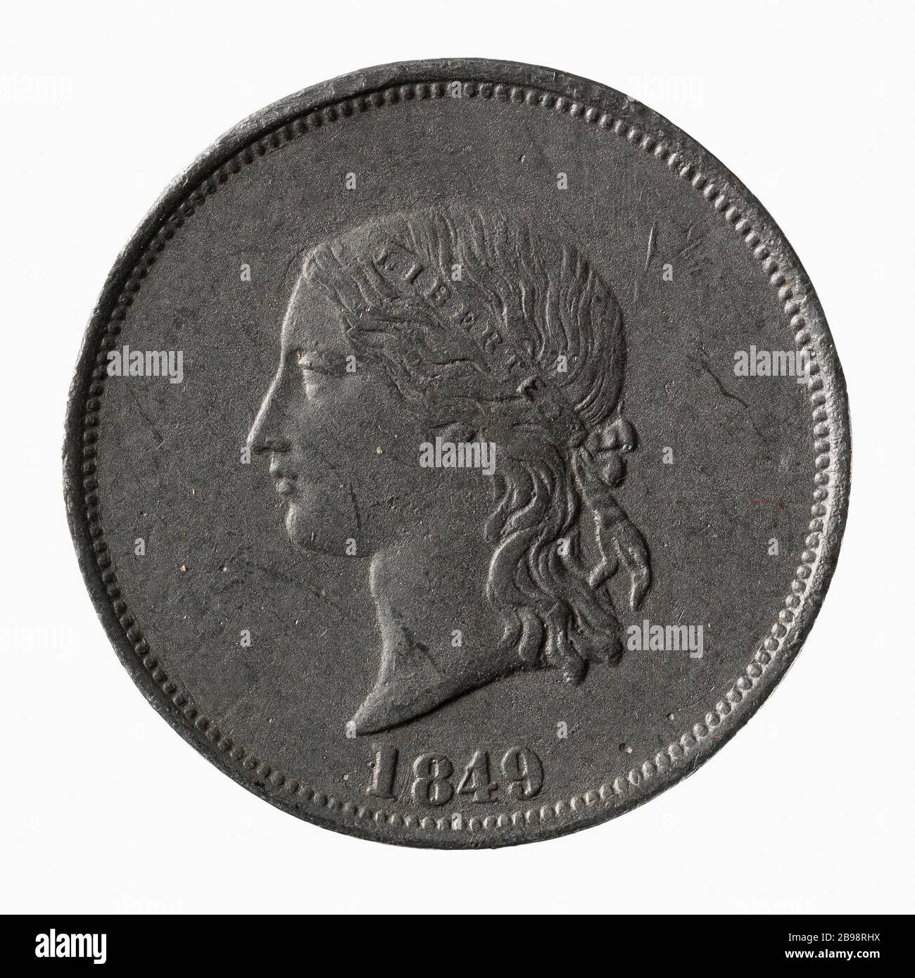 Seconda Repubblica, 1849 (titolo fittizio) IIe République. Cuivre blanc, 1849. Parigi, musée Carnavalet. Foto Stock