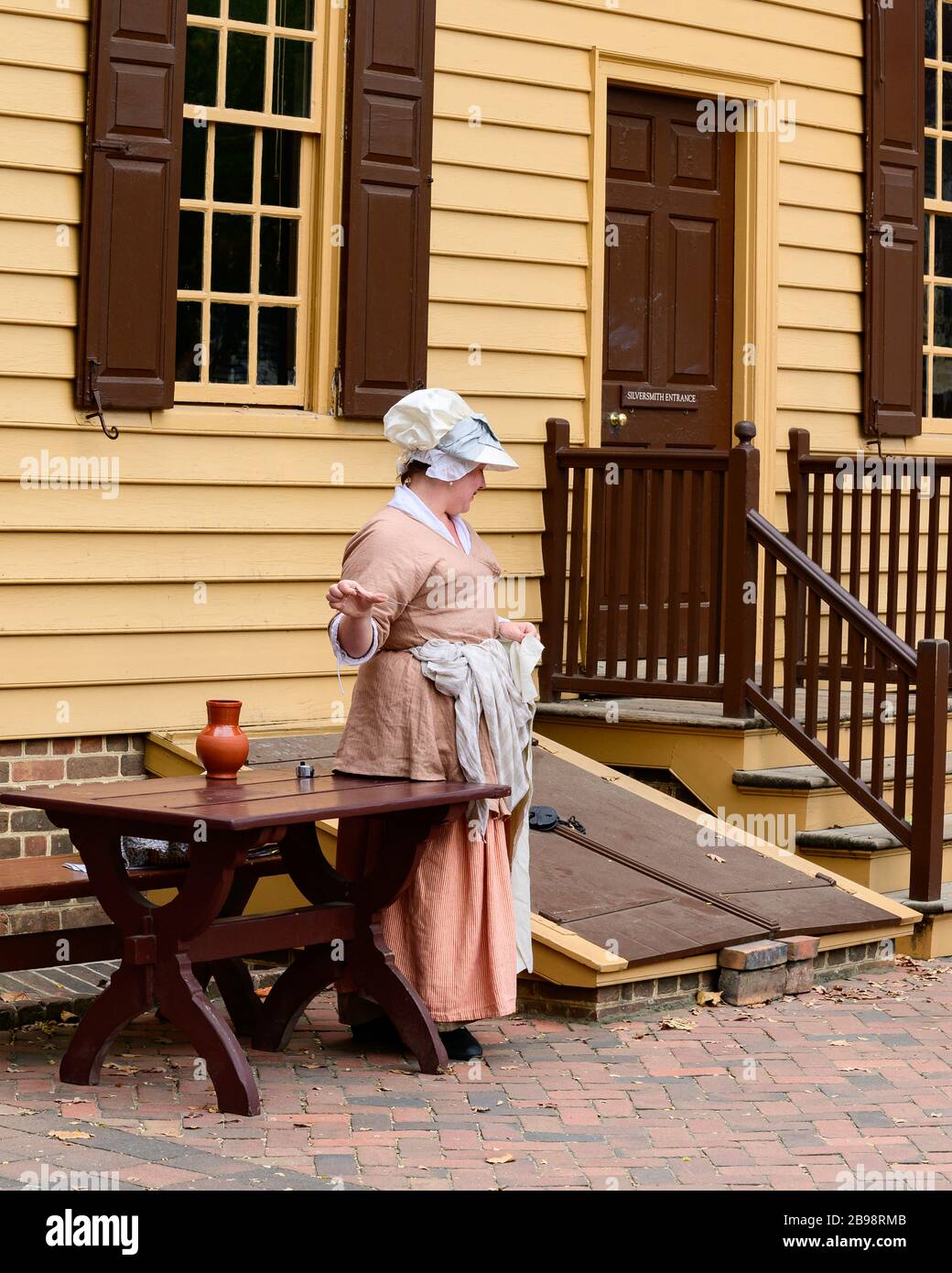 Williamsburg Coloniale interprete in costume. Foto Stock