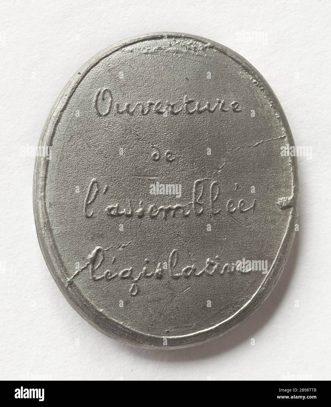 Apertura dell'Assemblea legislativa ', 28 maggio 1849 (titolo registrato (lettera)) Médaille. Ouverture de l'Assemblée législative, 28 maggio 1849. Cuivre blanc, 1849. Parigi, musée Carnavalet. Foto Stock
