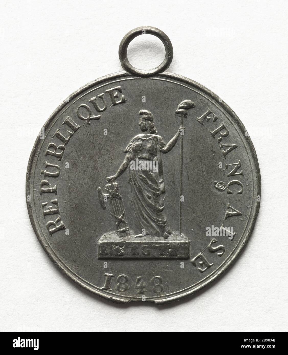 Tributo ai veterani del 22, 23, 24 febbraio 1848 '(titolo registrato (lettera)) Médaille. Hommage aux combattants des 22, 23, 24 février 1848. Estain, 1848. Parigi, musée Carnavalet. Foto Stock