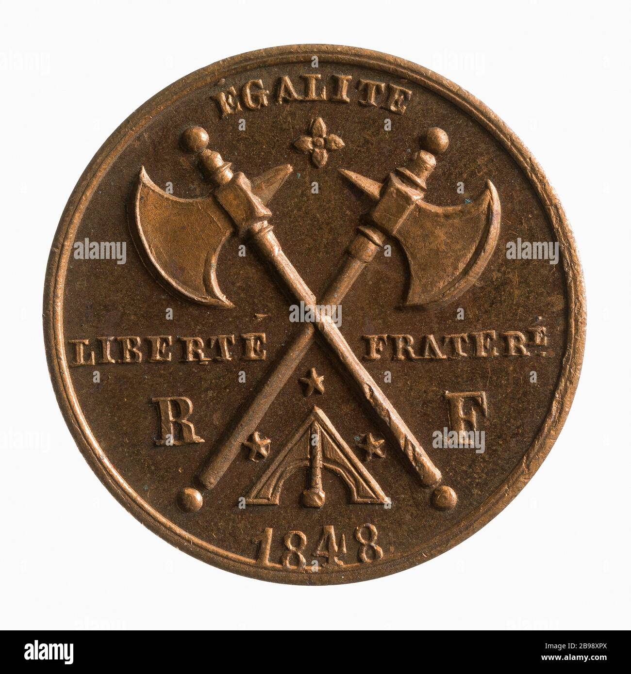 I membri del governo provvisorio, da febbraio a maggio 1848 (titolo fittizio) Médaille représentant les membres du gouvernement provisoire, de février à mai 1848. Laiton, 1848. Parigi, musée Carnavalet. Foto Stock