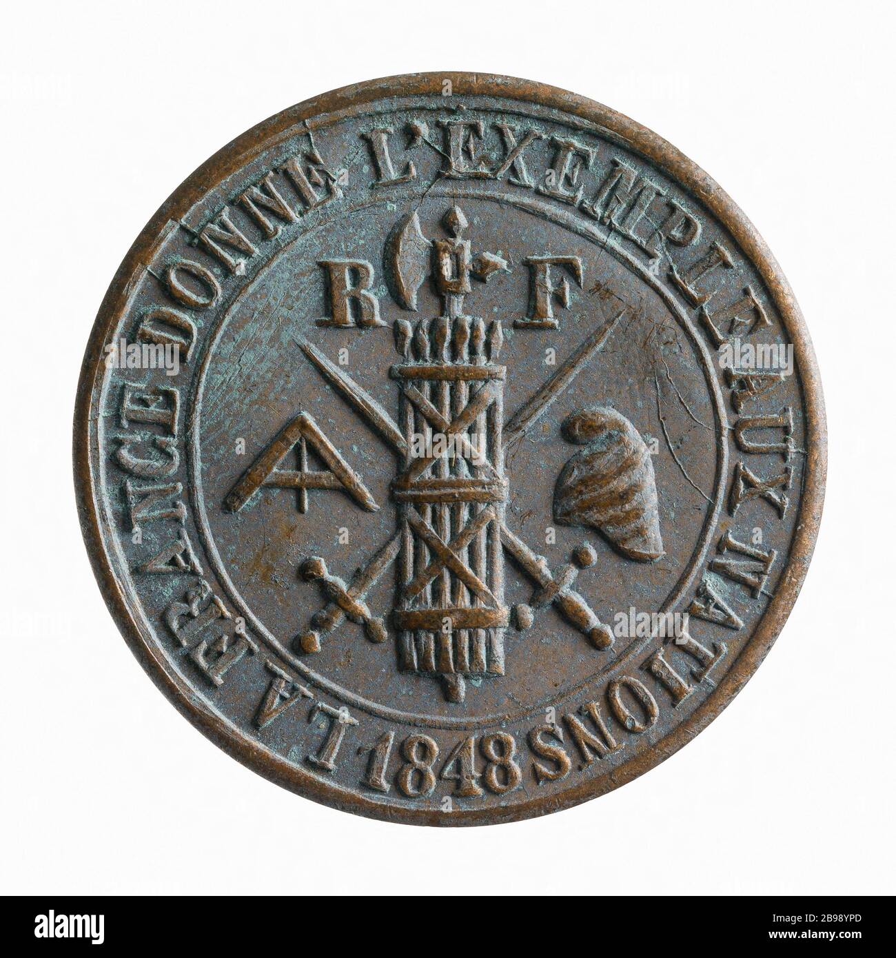 Membri del governo provvisorio, da febbraio a maggio 1848 (titolo fittizio) Médaille représentant les membres du gouvernement provisoire, de février à mai 1848. Cuivre blanc, 1848. Parigi, musée Carnavalet. Foto Stock