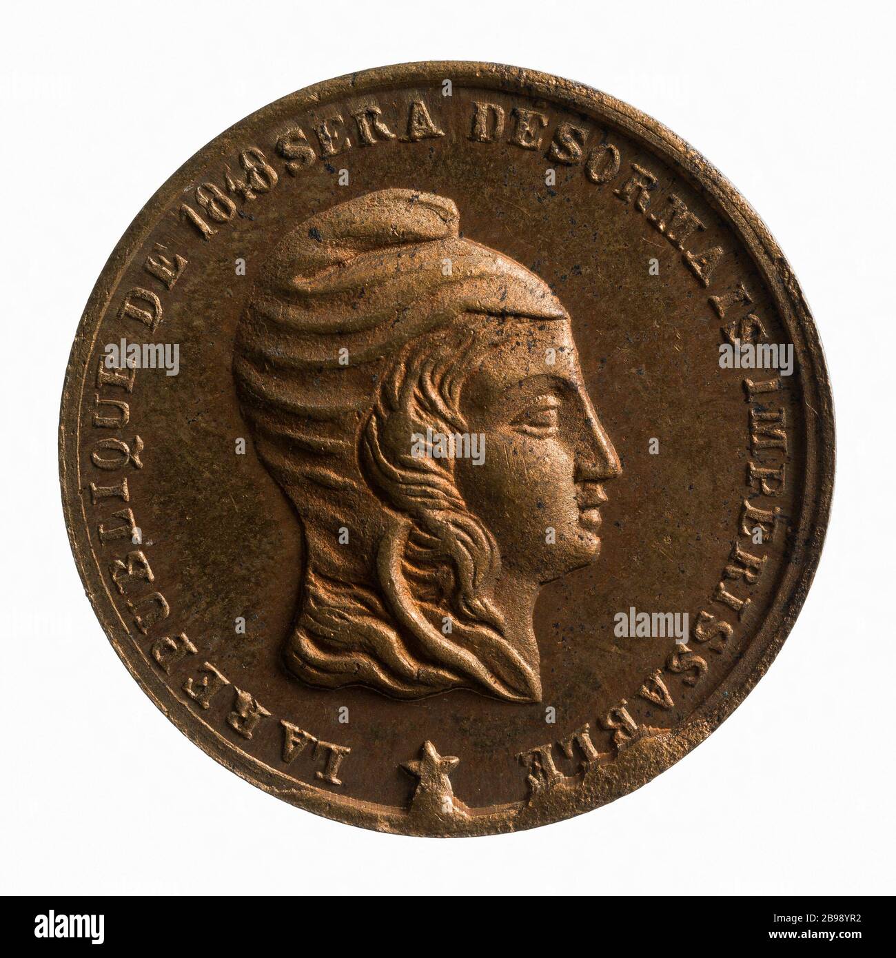 Anniversario della Repubblica, 1848 (titolo fittizio) Anonyme. Anniversaire de la République, 1848. Laiton. Vers 1849. Parigi, musée Carnavalet. Foto Stock