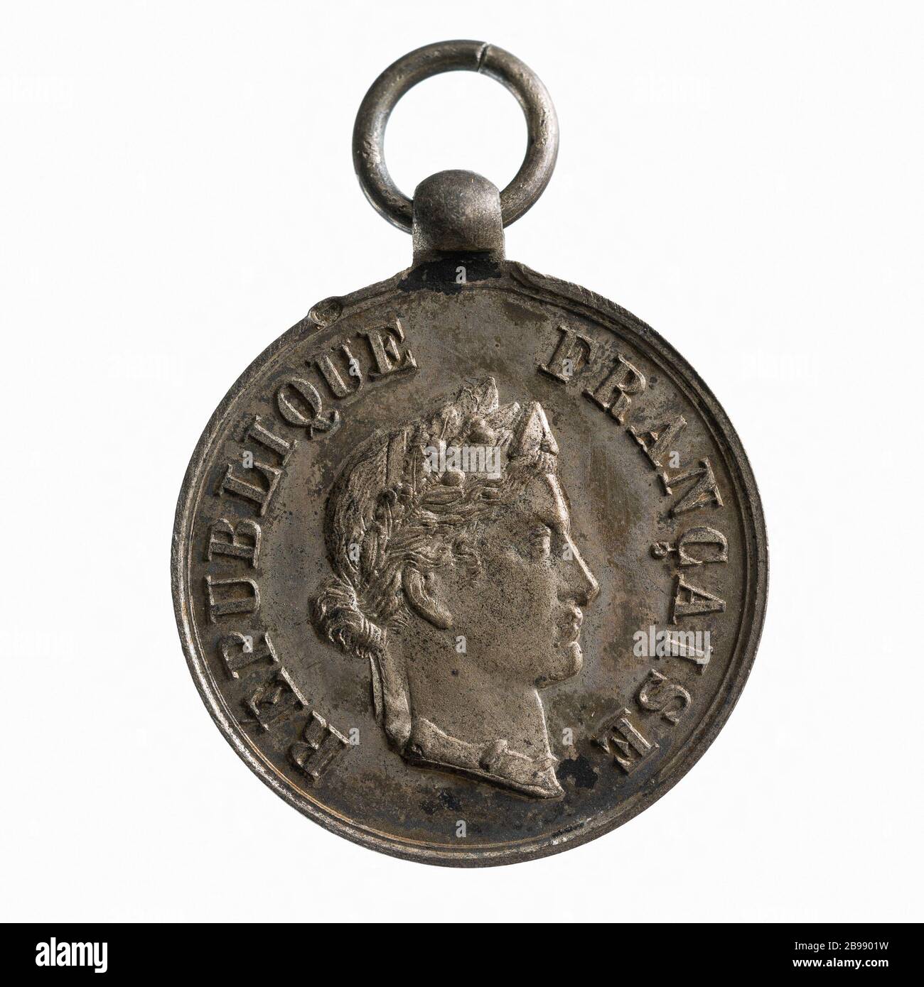 Medaglia premiata dal Ministero degli interni per azioni brillanti, s. d. (Titolo fittizio) Médaille décernée par le ministère de l'Intérieur pour actions d'éclat, s. d. Etain Estain. Parigi, musée Carnavalet. Foto Stock
