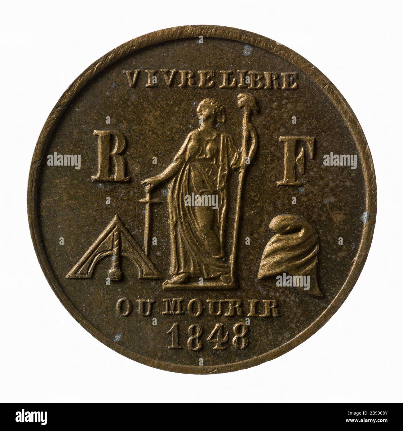 Primo anniversario della seconda Repubblica, 1849 (titolo fittizio) Médaille représentant le Premier anniversaire de la IIe République, 1849 Laiton, 1848. Parigi, musée Carnavalet. Foto Stock