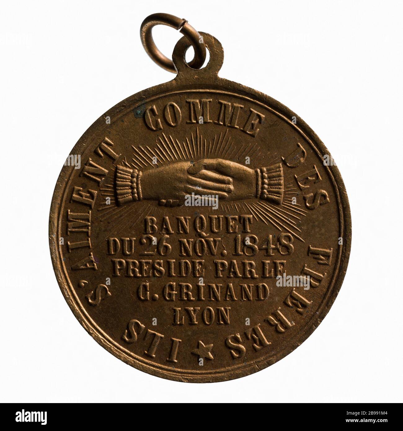 Banchetto repubblicano Lione, 26 novembre 1848 (titolo fittizio) Médaille d'un banchetto républicain de Lyon, 26 novembre 1848. Parigi, musée Carnavalet. Foto Stock