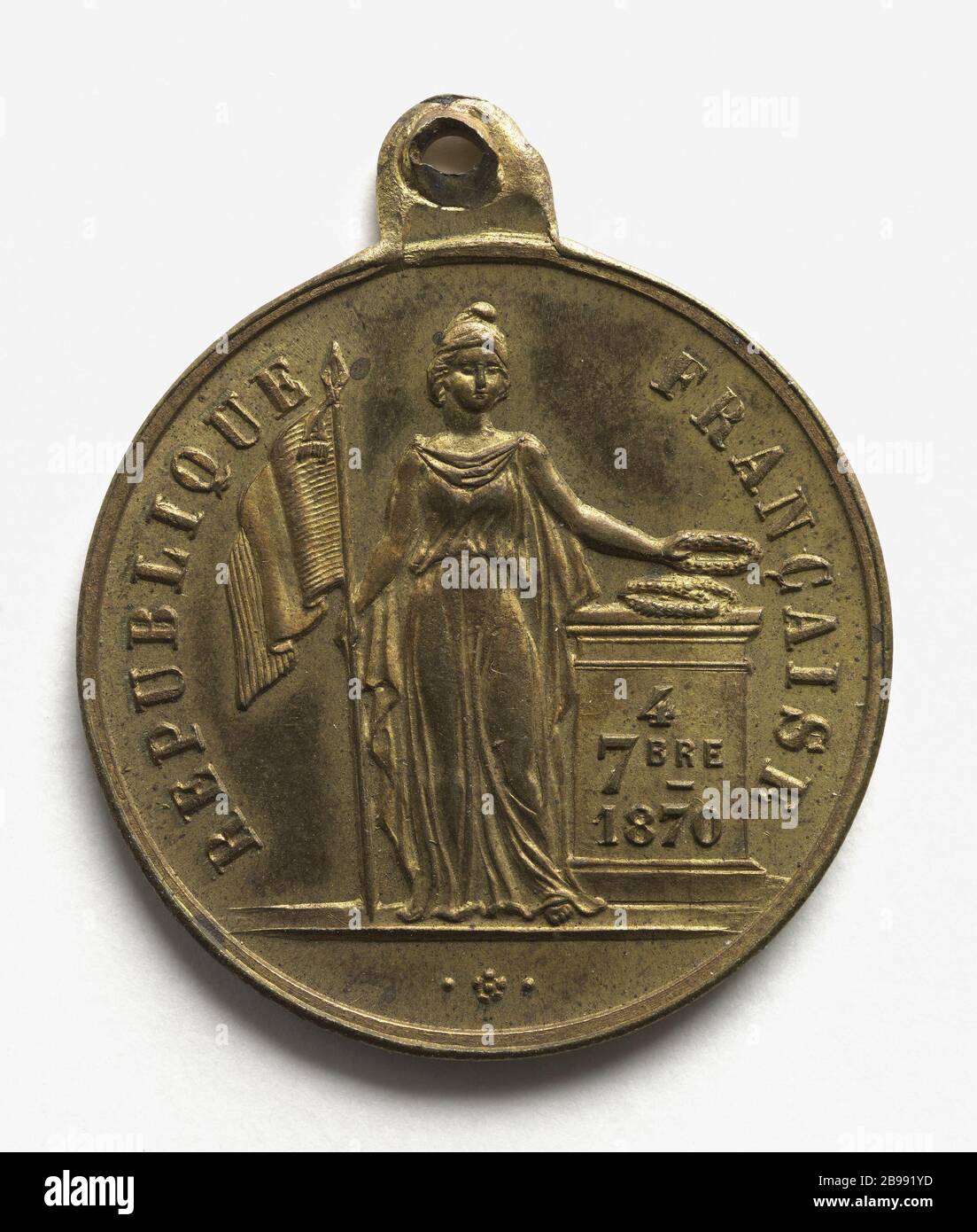 Membri del Governo della Difesa Nazionale, formato 4 settembre 1870 Anonyme. Membres du Gouvernement de la Défense nationale, formé le 4 Septembre 1870. Laiton. Parigi, musée Carnavalet. Foto Stock