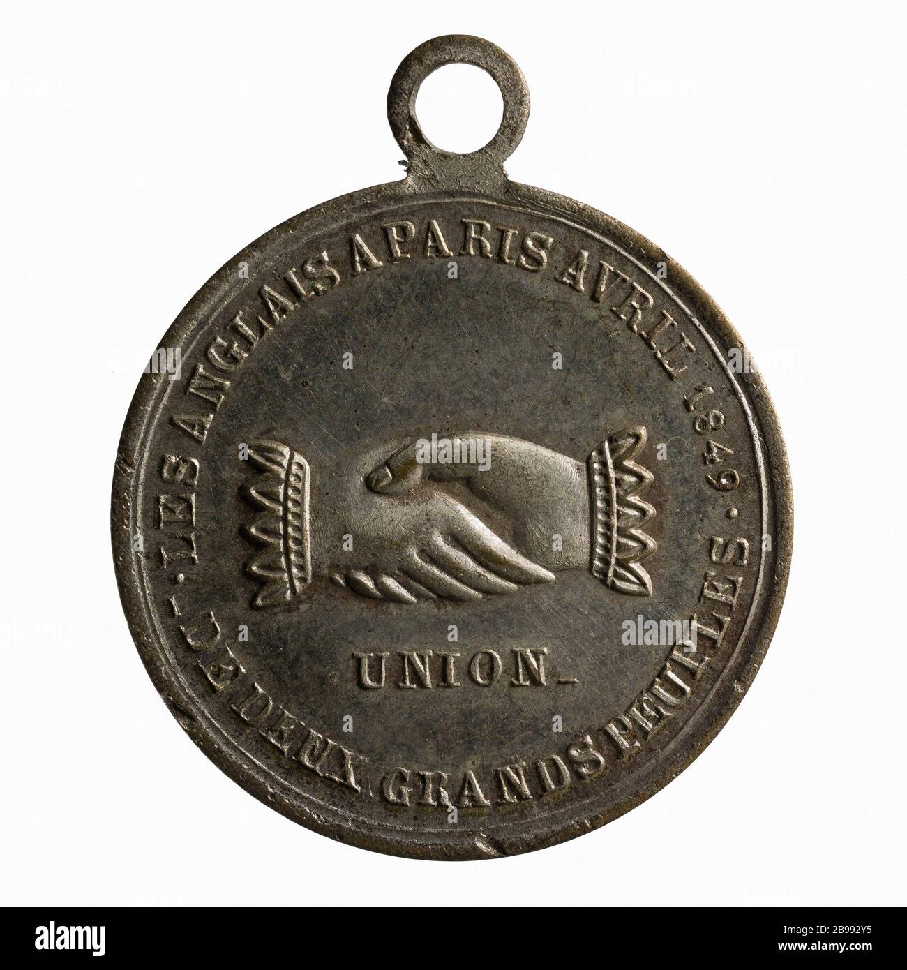 Visita dei francesi a Londra nel settembre 1848; e degli inglesi a Parigi nell'aprile 1849 (titolo fittizio) Médaille de la visite rendue par les Français à Londres, Septembre 1848 et par les Anglais à Paris, avril 1849. Parigi, musée Carnavalet. Foto Stock