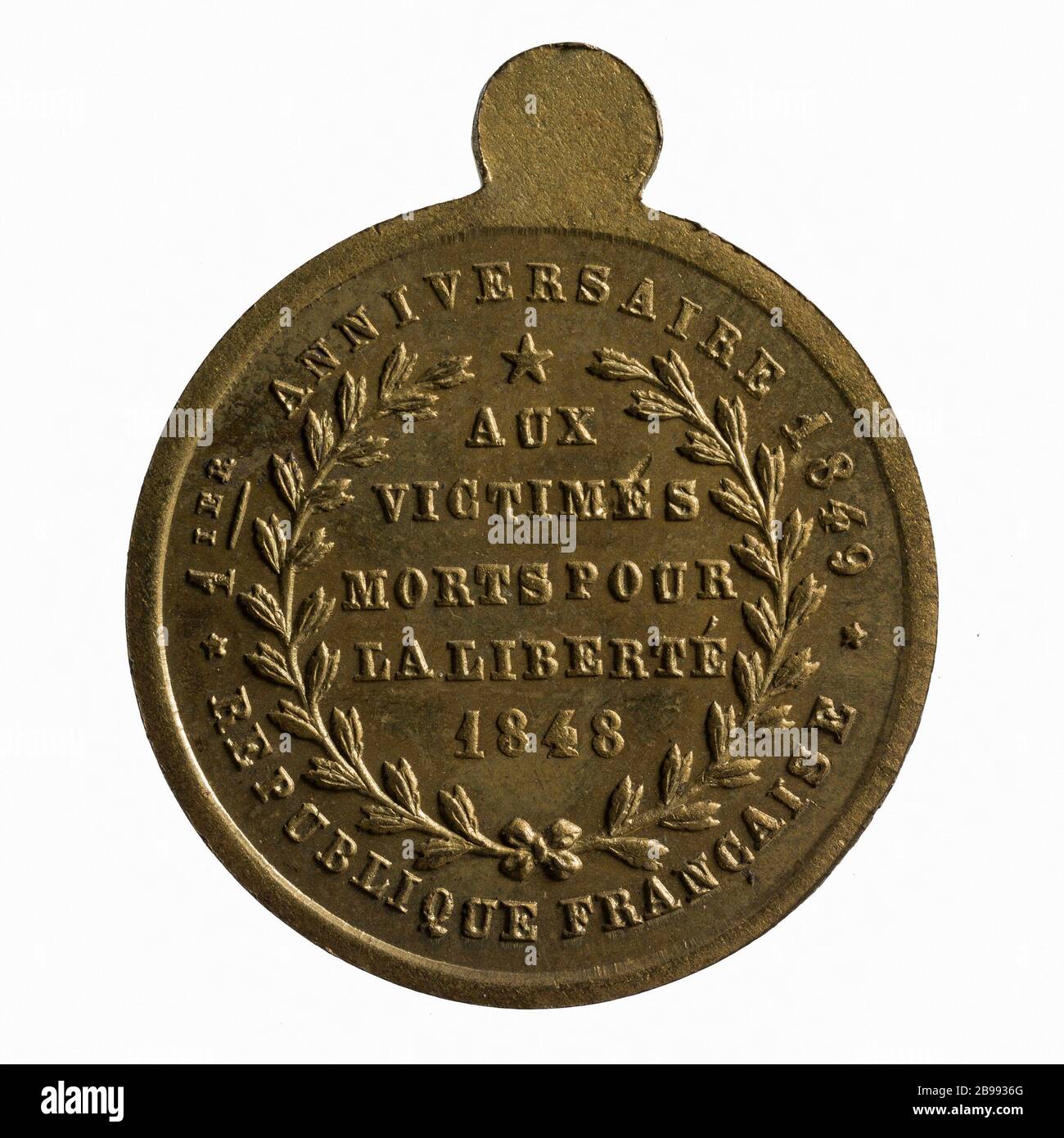 Primo anniversario della seconda Repubblica, omaggio ai morti della Rivoluzione del 1848, 1849 (titolo fittizio) Médaille du Premier anniversaire de la IIe République, hommage aux morts de la Révolution de 1848. Réalisée it 1849. Parigi, musée Carnavalet. Foto Stock