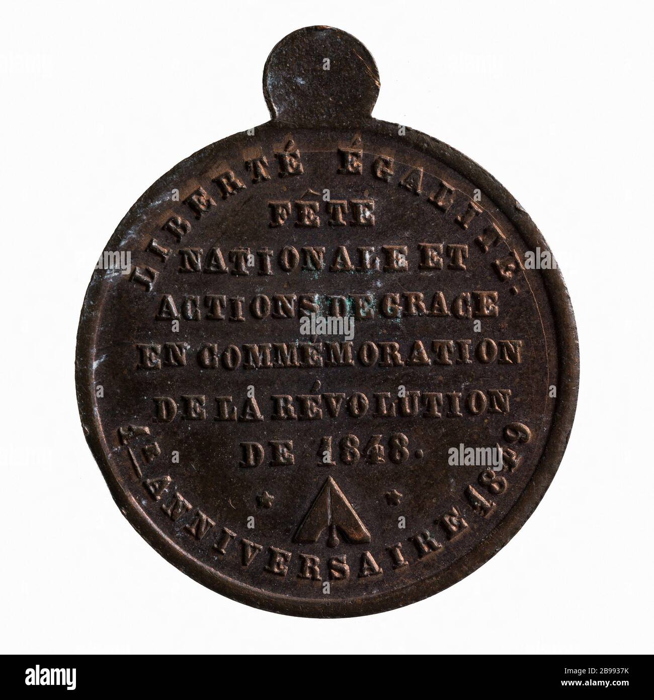 Festa Nazionale anniversario della Rivoluzione del 1848, 1849 (titolo fittizio) Médaille de la fête nationale anniversaire de la Révolution de 1848. Réalisée it 1849. Parigi, musée Carnavalet. Foto Stock