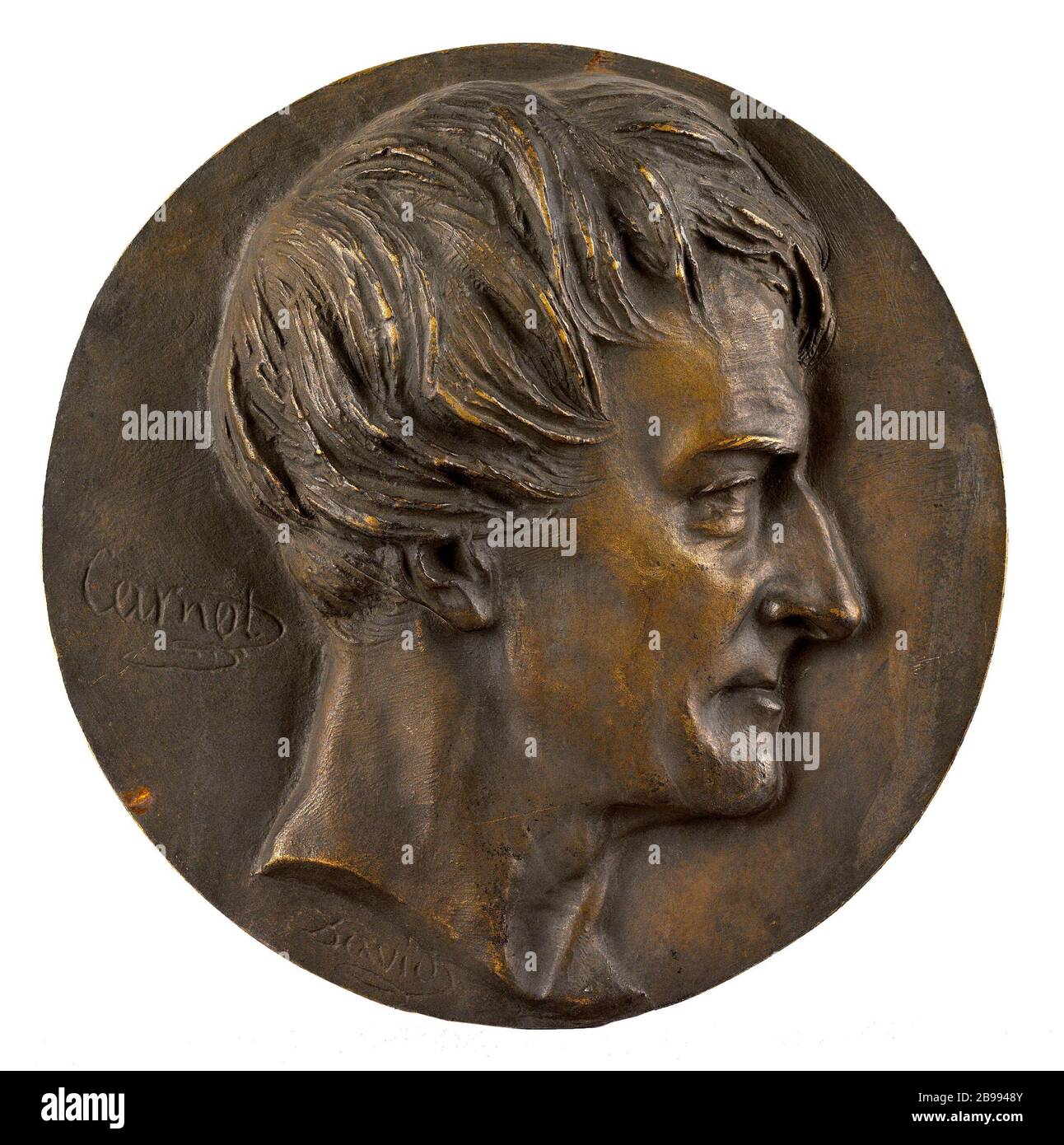 RITRATTO DI LAZARUS-Hippolyte Carnot (1801-1888), POLITICO David d'Angers (1788-1856). Ritratto di Lazare-Hippolyte Carnot (1801-1888), omme politique. Bronzo, fonte au sable. XIXème siècle. Parigi, musée Carnavalet. Foto Stock