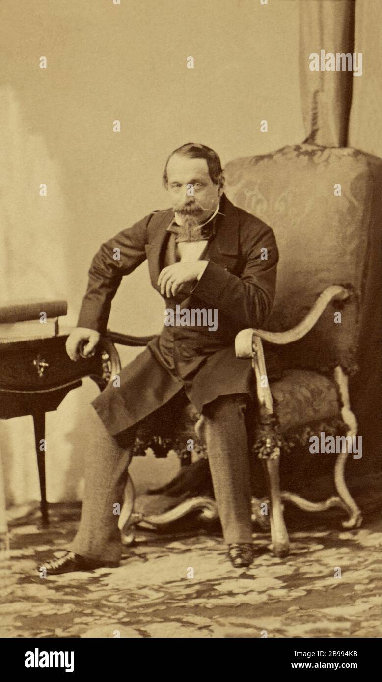 1862 ca., FRANCIA: L'imperatore francese NAPOLEONE III ( 1808 - 1873 , figlio di Luigi BONAPARTE e Ortensia Beauharnais ). Ritratto di André-Adolphe-Eugène Disderi (1819 - 1889), Parigi. - REALI - regalità - nobili - nobiltà - Napoleone III - imperatore - baffi - baffi - baffi - baffi - baffi - barba - barba - barbera - RISORGIMENTO --- Archivio GBB Foto Stock