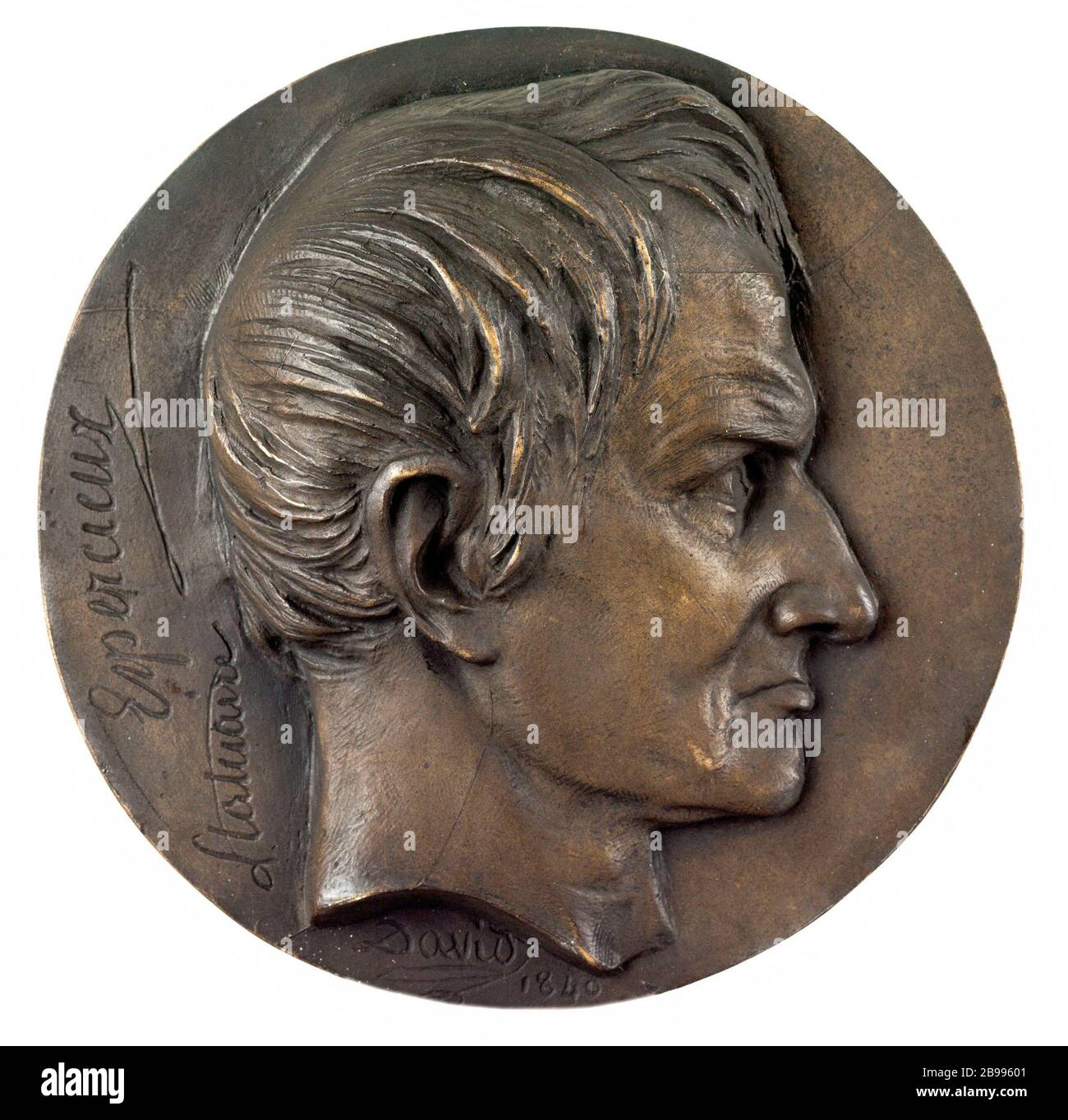 Ritratto di Jean-Joseph Espercieux (1757-1840), scultore David d'Angers (1788-1856). "Ritratto di Jean-Joseph Espercieux (1757-1840), scultore". Bronzo. Fonte au sable. 1840. Parigi, musée Carnavalet. Foto Stock