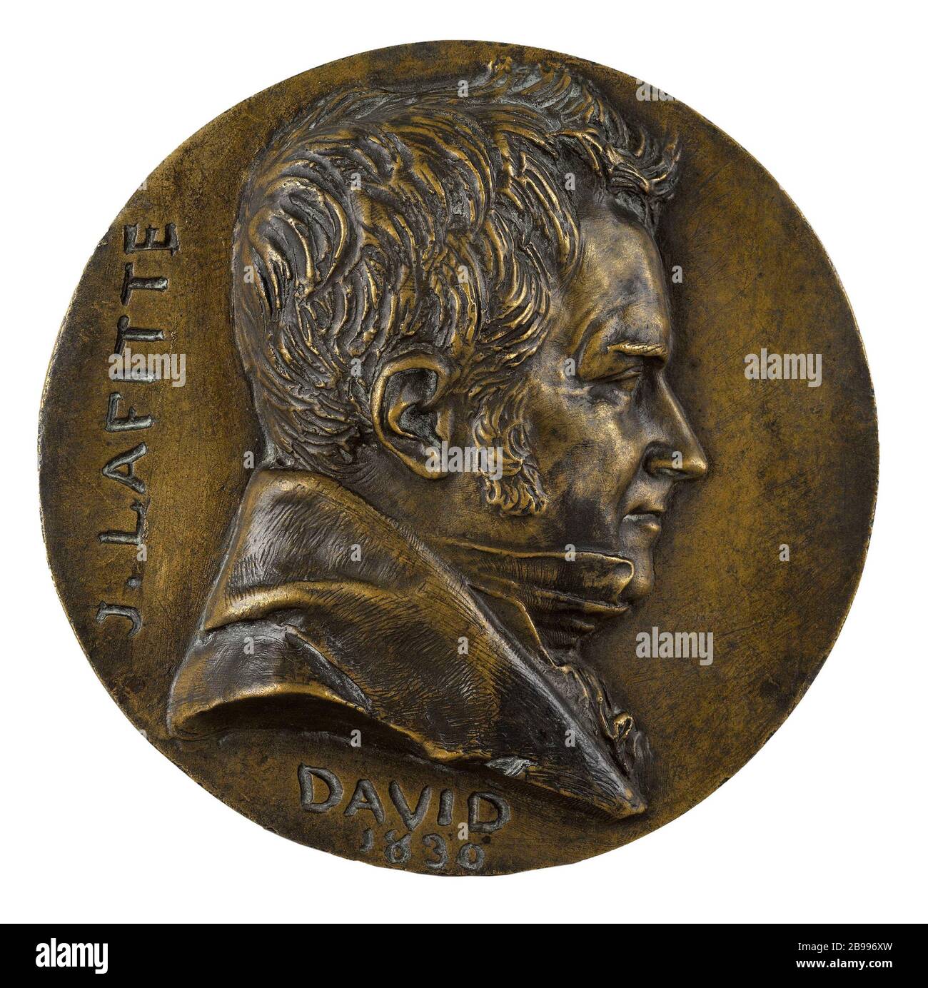 RITRATTO DI JACQUES Laffitte (1767-1844), FINANZIARIA E DIRITTI DELLO STATO David d'Angers (1788-1856). Ritratto di Jacques Laffitte (1767-1844), finanziere et homme d'Etat. Bronzo, fonte au sable. 1830. Parigi, musée Carnavalet. Foto Stock