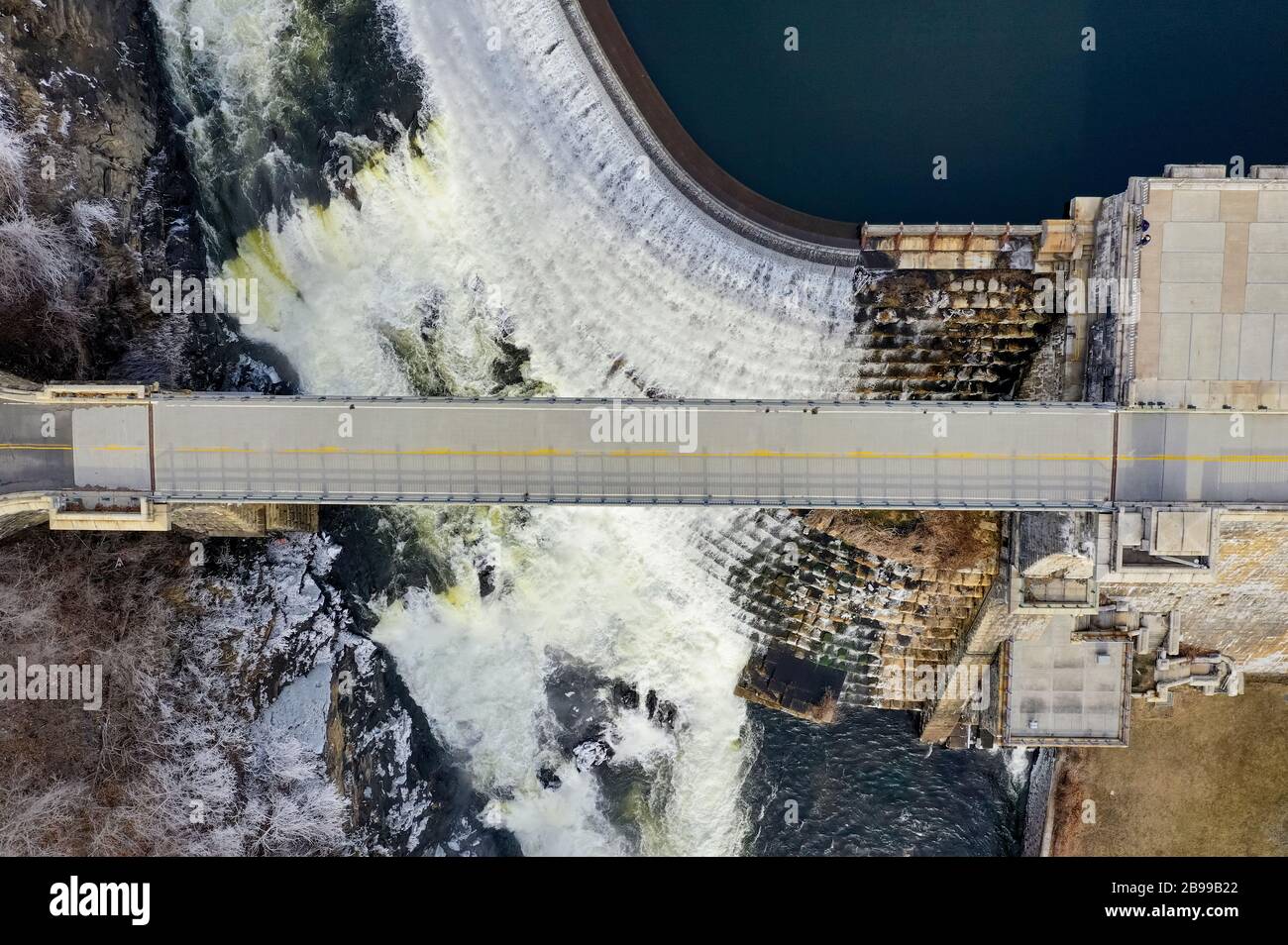 Croton Gorge Park alla base della diga di New Croton a Westchester, New York Foto Stock