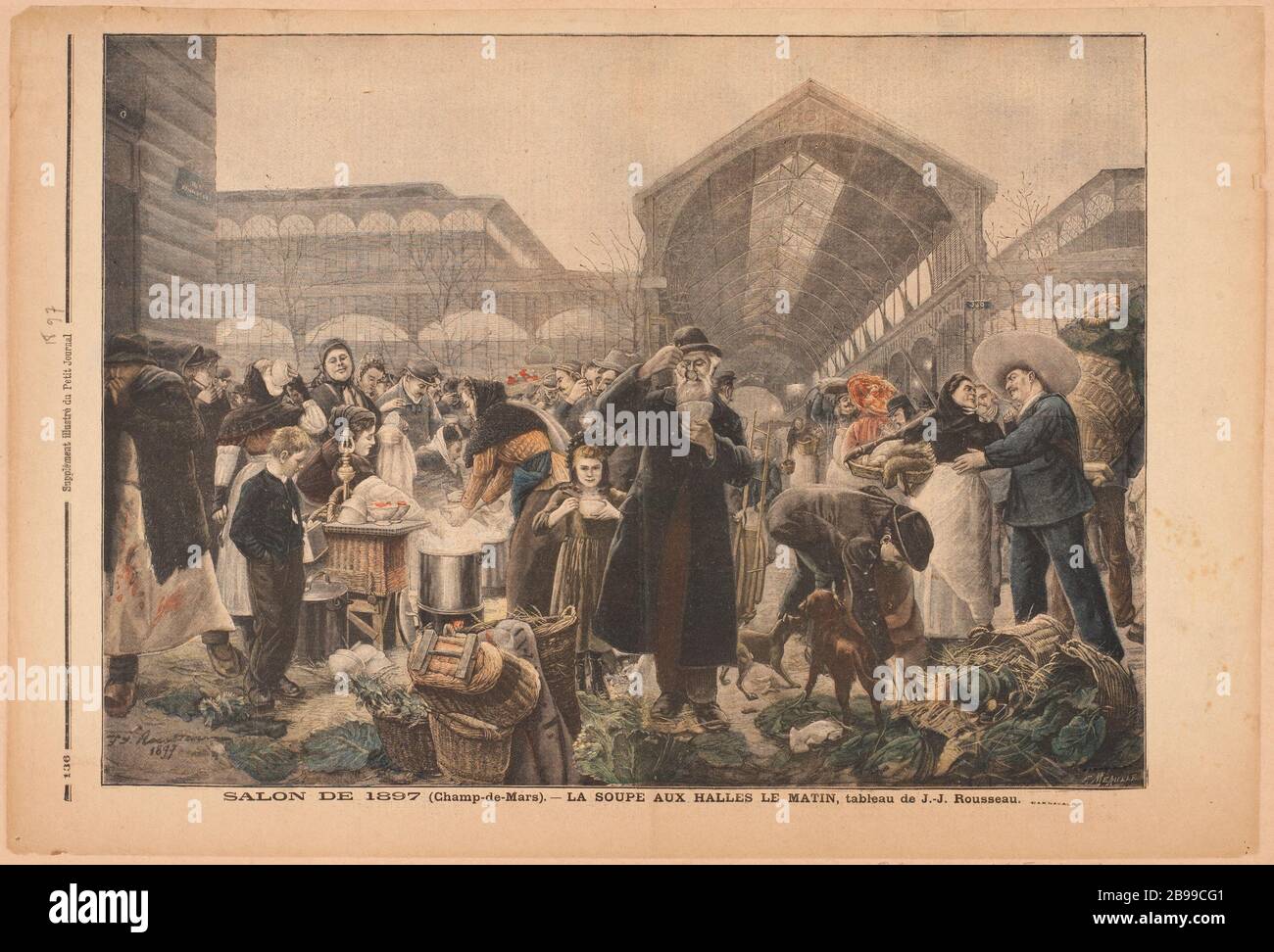 Zuppa Halles mattina Fortuné-Louis Méaulle (1844-1901). 'Salon de 1897 (Champ-de-Mars) - la soupe aux Halles le matin'. Parigi, musée Carnavalet. Foto Stock