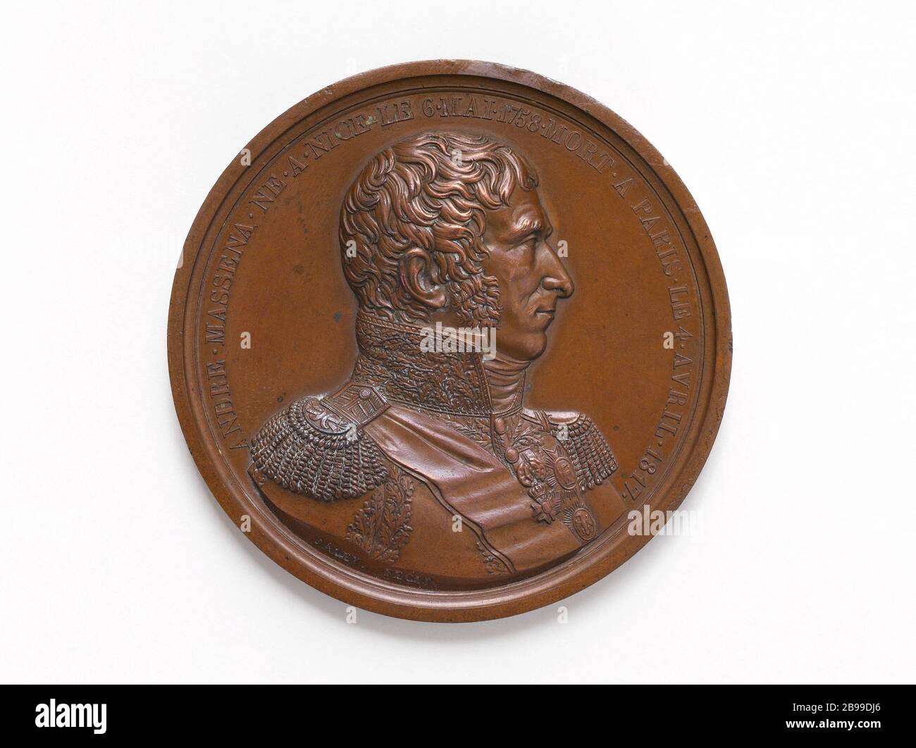 André Masséna, principe d'Essling (1758-1817), maréchal d'Empire (1804) Louis Jaley (1763-1838). André Masséna, principe d'Essling (1758-1817), maréchal d'Empire (1804). Bronzo. Parigi, musée Carnavalet. Foto Stock