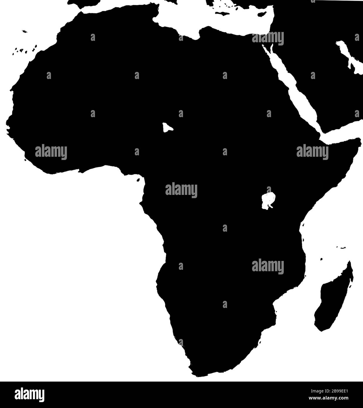 Silhouette dell'Africa, contorno, delineato, grafico Foto Stock