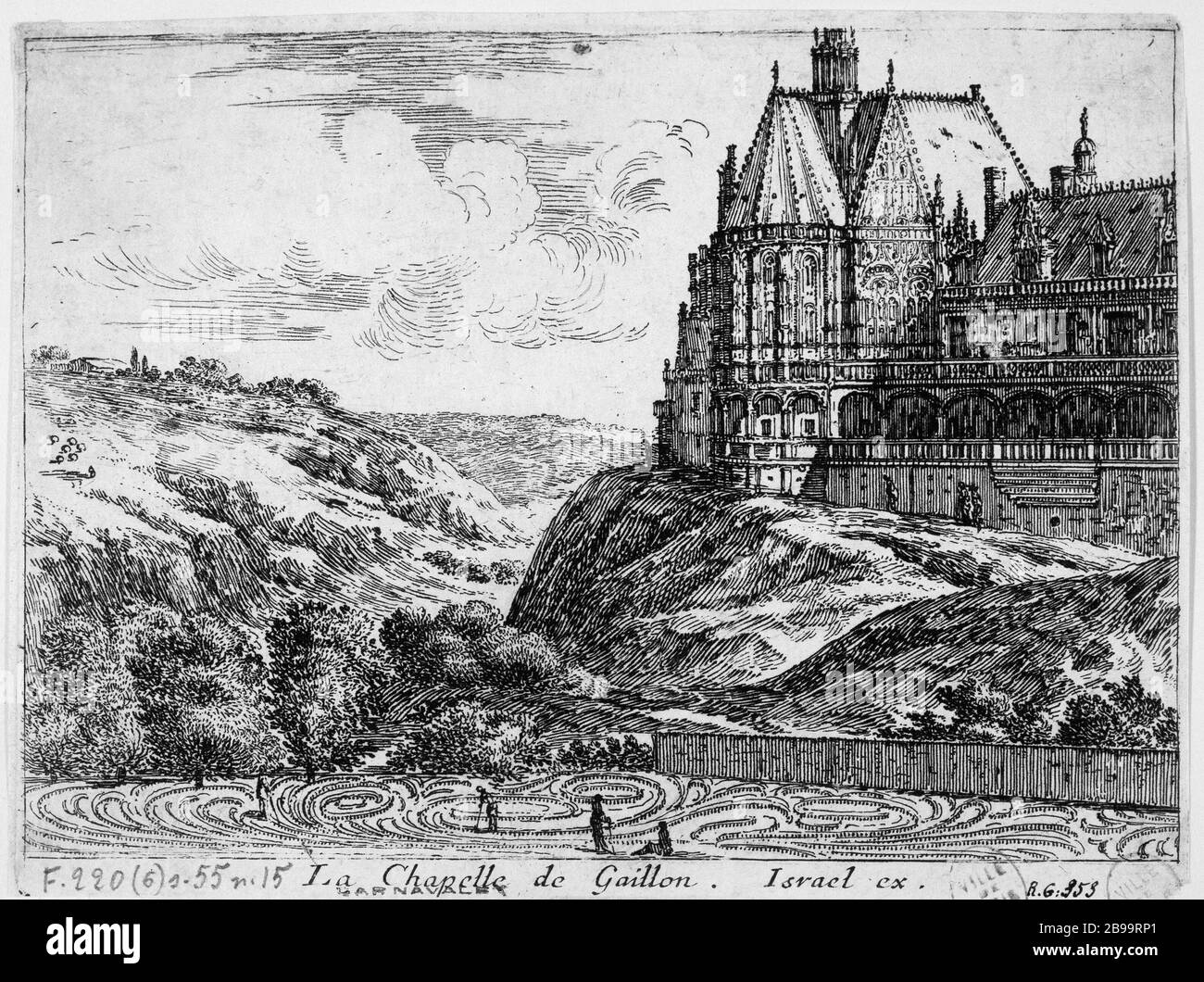 CAPPELLA GAILLON Israël Silvestre (1621-1691), Israël Henriet (1590-1661). "La chapelle de Gaillon". Eau-forte, 1650-1660. Parigi, musée Carnavalet. Foto Stock