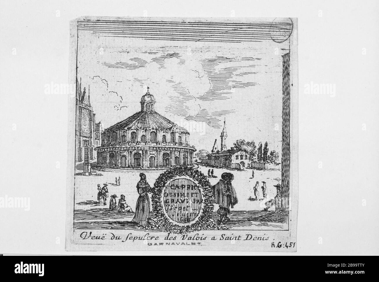 VISTA DI VALOIS SEPULCRE SAINT-DENIS ISRAËL SILVESTRE (1621-1691). "Vue du sépulcre des Valois à Saint-Denis". Eau-forte, 1656-1656. Parigi, musée Carnavalet. Foto Stock