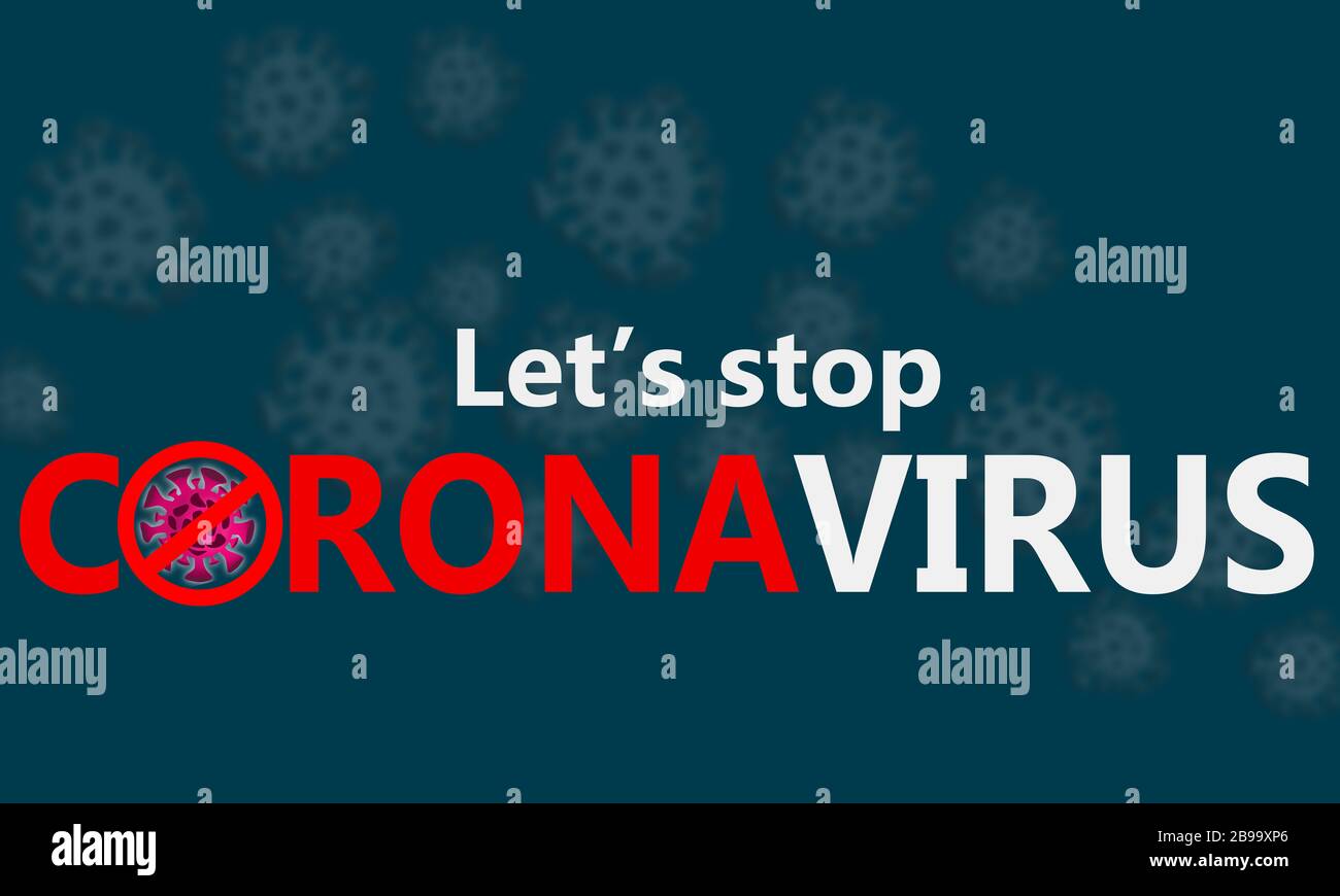 Fermiamo il virus corona, il rendering 3D Foto Stock