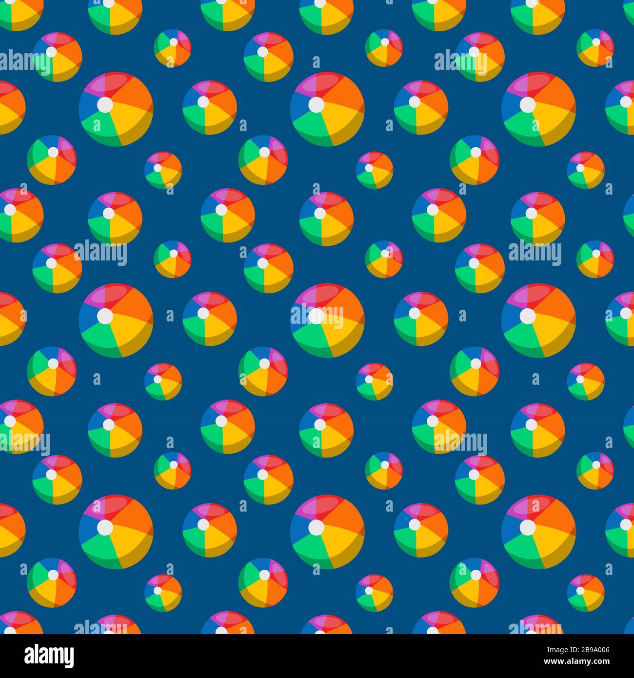 beach ball disegno vettoriale senza cuciture sfondo Illustrazione Vettoriale