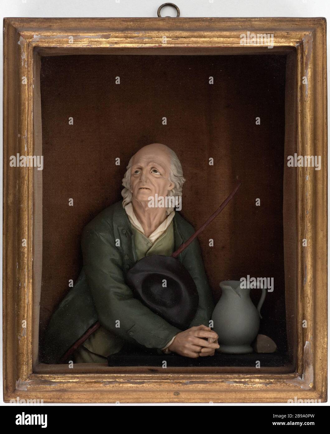 IL CONTADINO CASPAR Bernhard Hardy (1726-1819). 'Le Pieux Paysan'. Cire colorée. 4ème quart XVIIIème siècle. Parigi, musée Carnavalet. Foto Stock