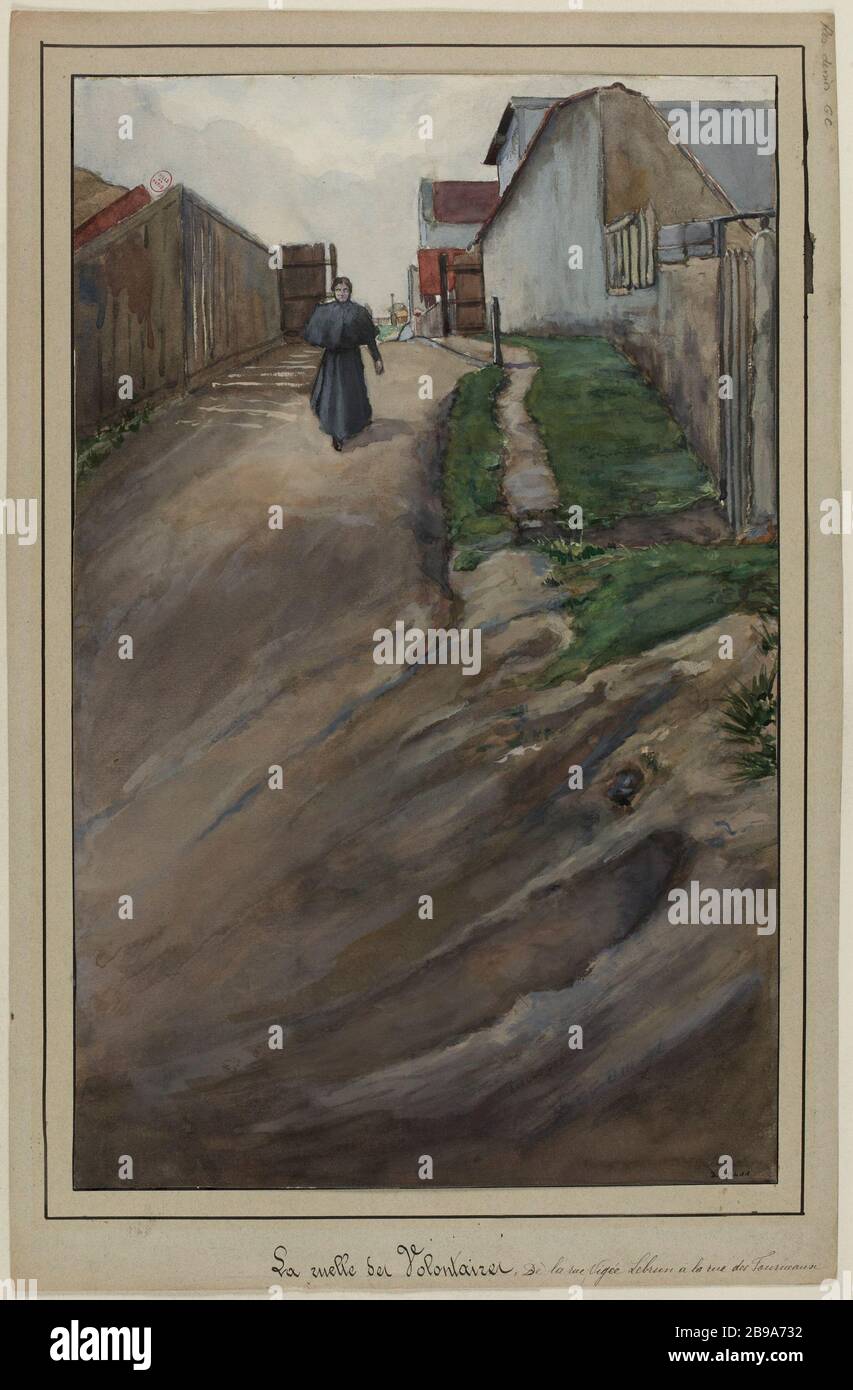 Rue du Cloitre Saint Merry, la Rue du Renard in Saint Martin Street Foto Stock