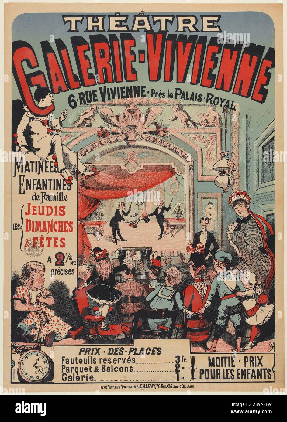 GALLERIA VIVIENNE, MATINEES ENFANTINES ANONYME. 'Galerie Vivienne, enfantines Matinées'. Lithographie, 1880-1900. Parigi, musée Carnavalet. Foto Stock