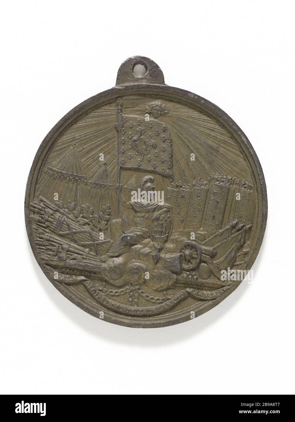 DEMOLIZIONE DELLA BASTIGLIA BRANCHE. "Démolition de la Bastille". Estain. 1789. Parigi, musée Carnavalet. Foto Stock