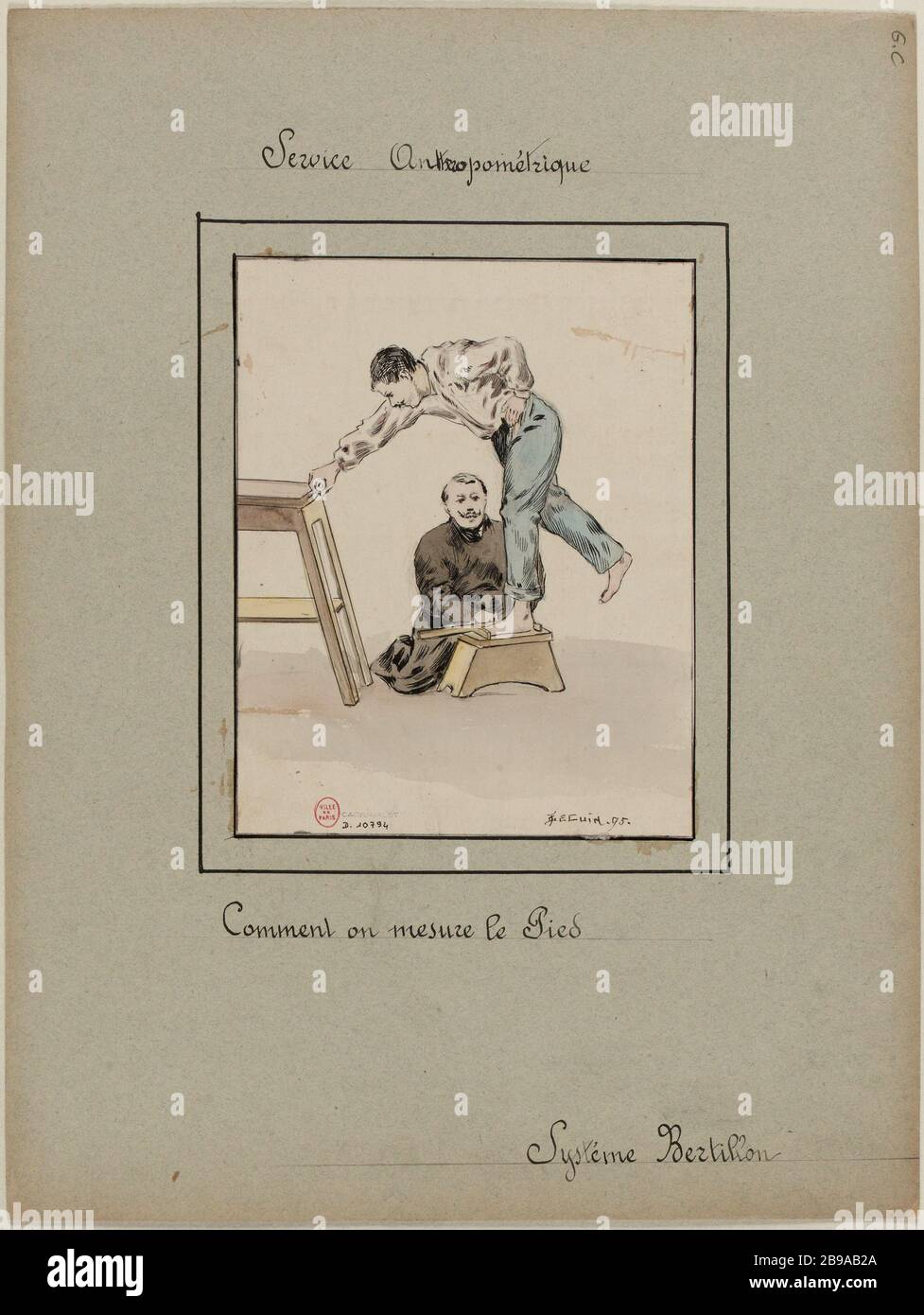 [Le prigioni di Parigi] Servizio antropometrico; sistema Bertillon; quanto è la passeggiata Foto Stock