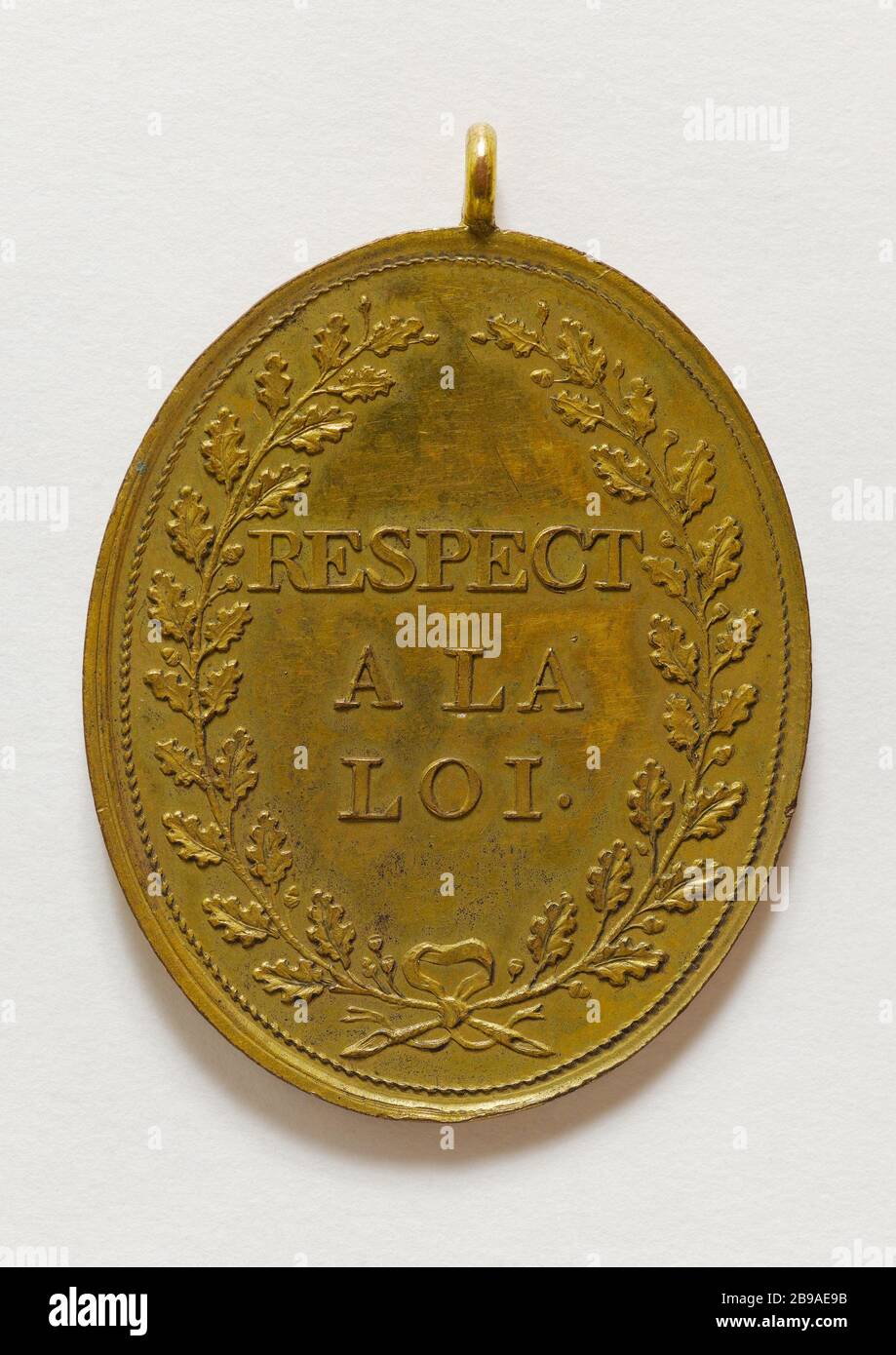 BADGE FUNZIONE DI AMMINISTRATORI, 12 luglio 1792 Jean-Théodore Maurisset (1768-1825). "Insigne de fonction des administrateurs". Cuivre doré, 12 juillet 1792. Parigi, musée Carnavalet. Foto Stock