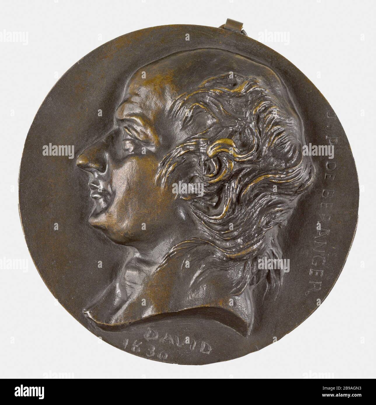 RITRATTO DI PIERRE-JEAN BERANGER (1780-1857), cantante David d'Angers (1788-1856). Ritratto di Pierre-Jean de Béranger (1780-1857), chansonnier. Bronzo. Fonte à la cire perdue. 1830. Parigi, musée Carnavalet. Foto Stock