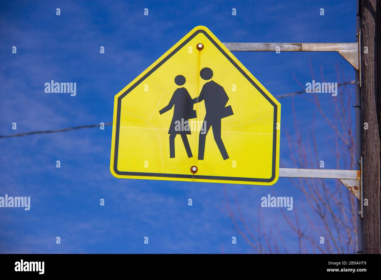 Scuola di segno di zona Foto Stock