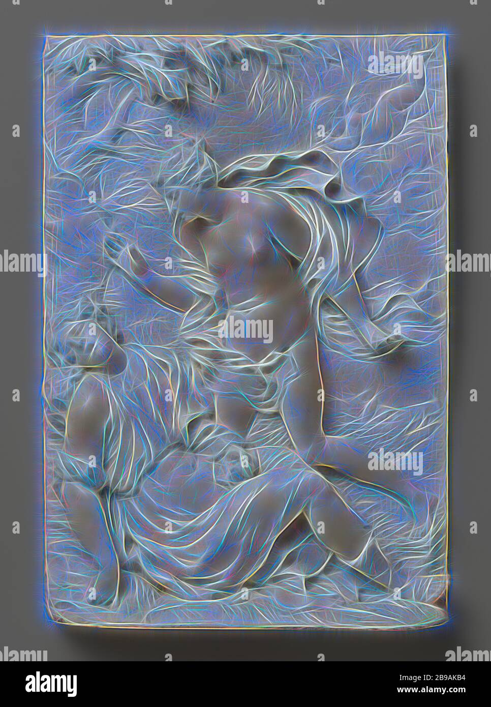 Venere e Adone, su di un terreno sporgente si trova sulla sinistra la Adone morente con la parte superiore del corpo contro un innalzamento nella parte anteriore di un albero di cui solo il tronco e una piccola parte della corona è mostrato. La testa cadere all'indietro con la bocca aperta è girata verso il visualizzatore, il braccio destro pende mollemente verso il basso, la mano sinistra è in giro. Venere, precipitando dalla destra, tiene fuori la mano destra davanti a lui e la mano sinistra con le dita la diffusione all'indietro verso il basso. Dietro di lei un Amor alato discende dalle nuvole, premendo i pugni contro la faccia, piangendo. Alle spalle di Venere un cinghiale mi Foto Stock