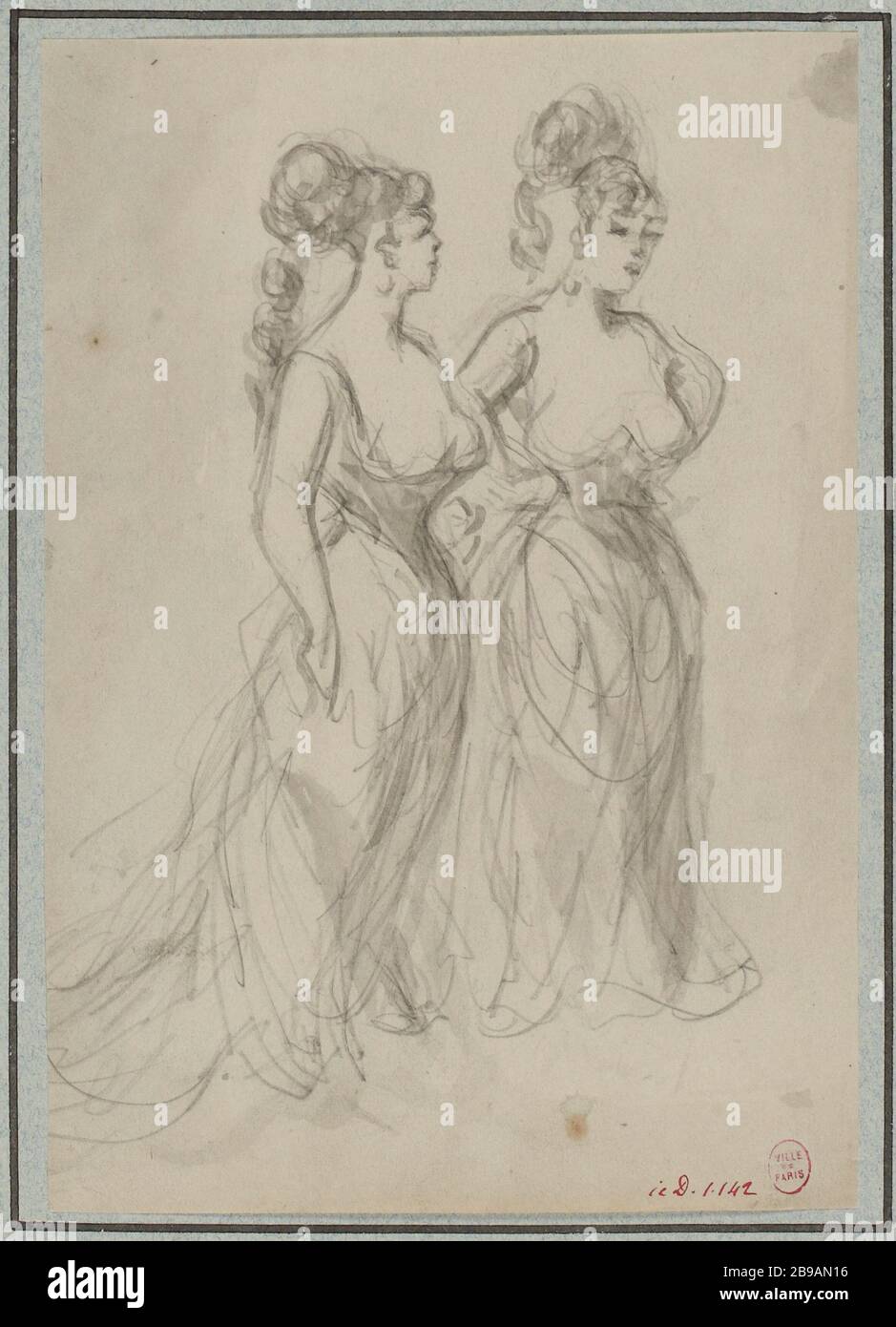 Studio della lunghezza delle donne, abito basso taglio Foto Stock