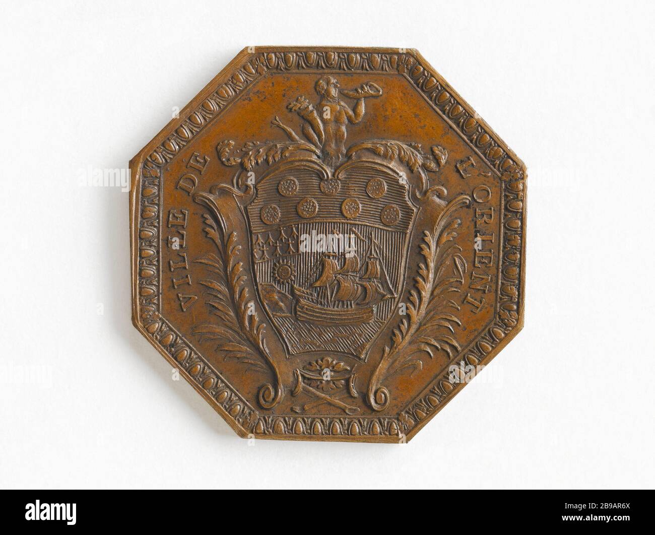 CITTÀ DI LORIENT IN CORAGGIOSO SOLDATO PICARD, luglio 1789 la ville de Lorient au coraggioso soldat Picard, juillet 1789. Bronzo. Parigi, musée Carnavalet. Foto Stock