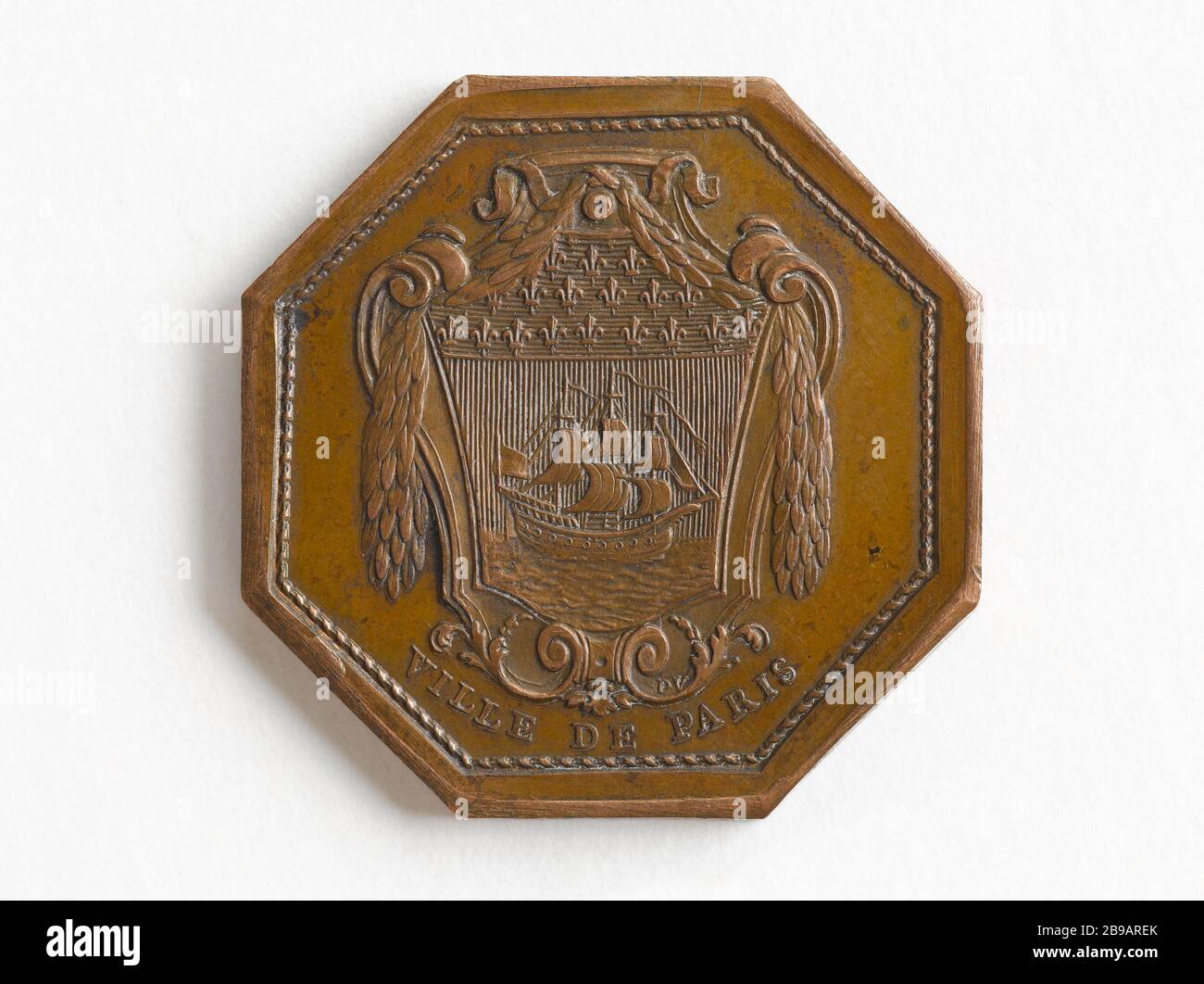 MEDAGLIA DI BUON CITTADINO, 8 ottobre 1789 Benjamin Duvivier (1730-1819). Médaille de bonne citoyenne, 8 ottobre 1789. Bronzo. 1789. Parigi, musée Carnavalet. Foto Stock