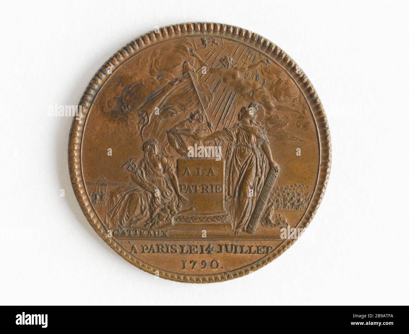 CONFEDERAZIONE DEI FRANCESI, 14 luglio 1790 Nicolas Gatteaux (1751-1832). Confédération des Français. Cuivre, 14 juillet 1790. Parigi, musée Carnavalet. Foto Stock