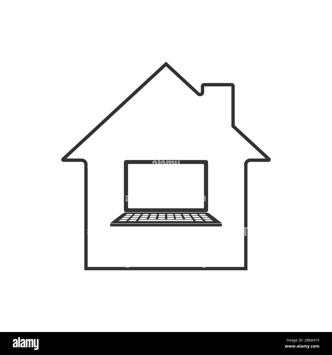 Icona lavoro remoto. Ufficio domestico Illustrazione Vettoriale