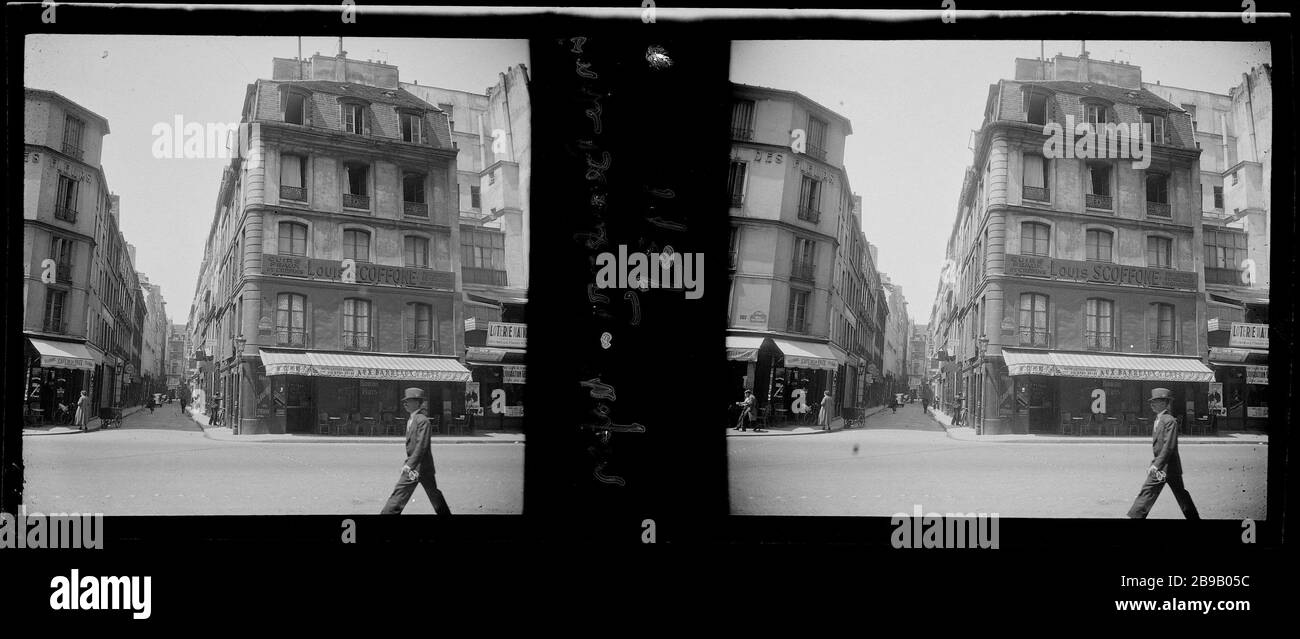 RUE BEAUBOURG CHAPON STREET, 4 ° DISTRETTO Rue Beaubourg et rue Chapon, Parigi (IVème arr.). 1935. Anonima fotographie. Parigi, musée Carnavalet. Foto Stock